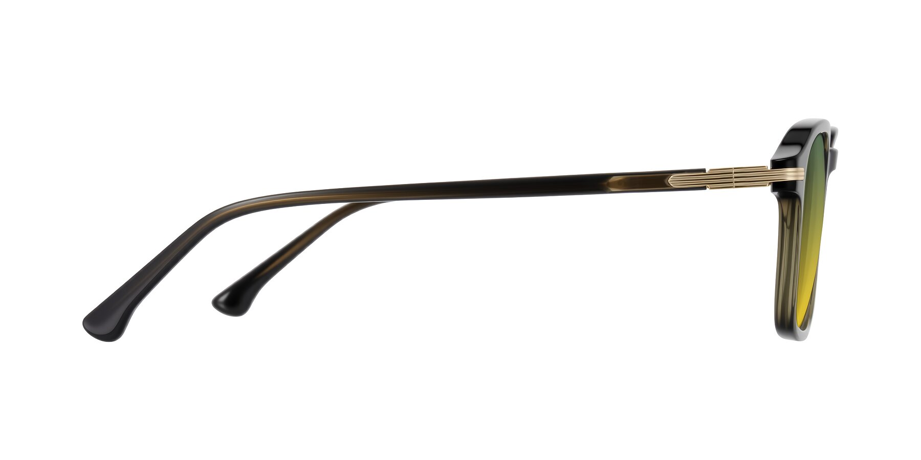 Side of Tlaho in Dark Green with Green / Yellow Gradient Lenses