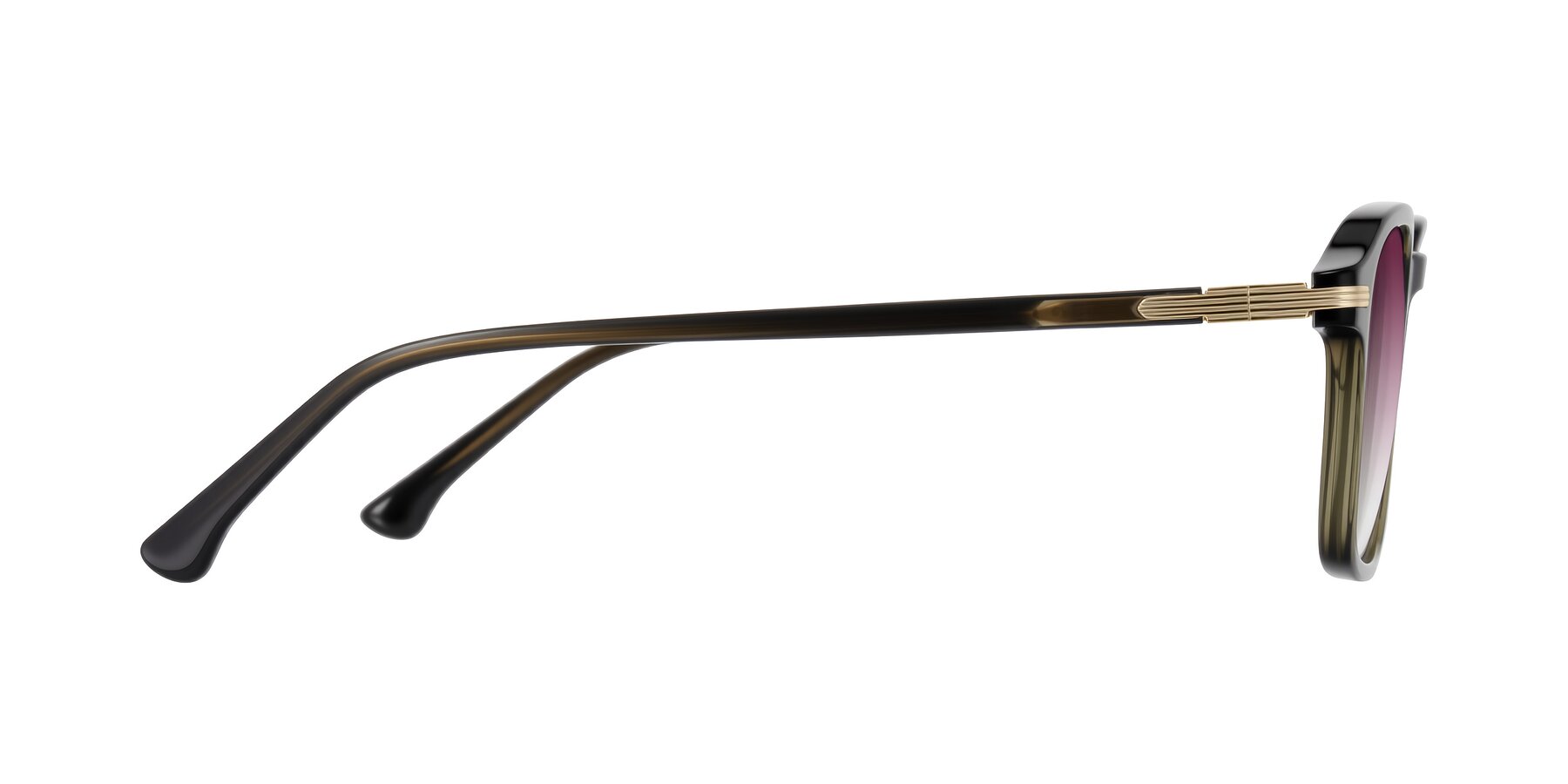 Side of Tlaho in Dark Green with Wine Gradient Lenses