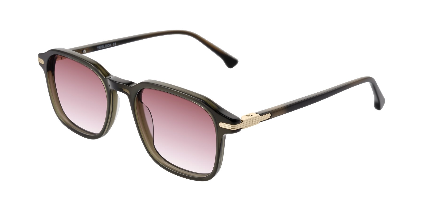 Angle of Tlaho in Dark Green with Garnet Gradient Lenses