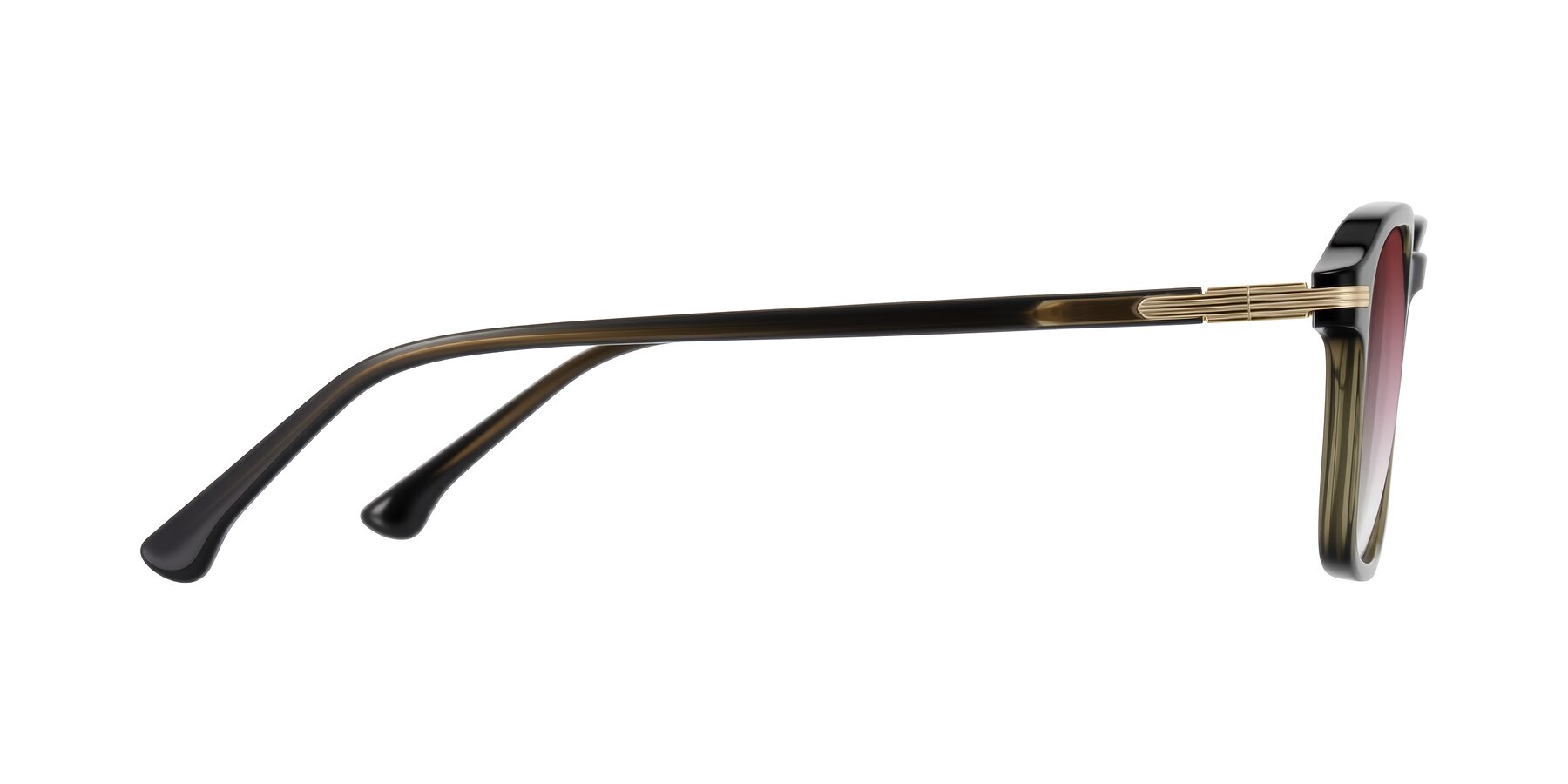 Side of Tlaho in Dark Green with Garnet Gradient Lenses