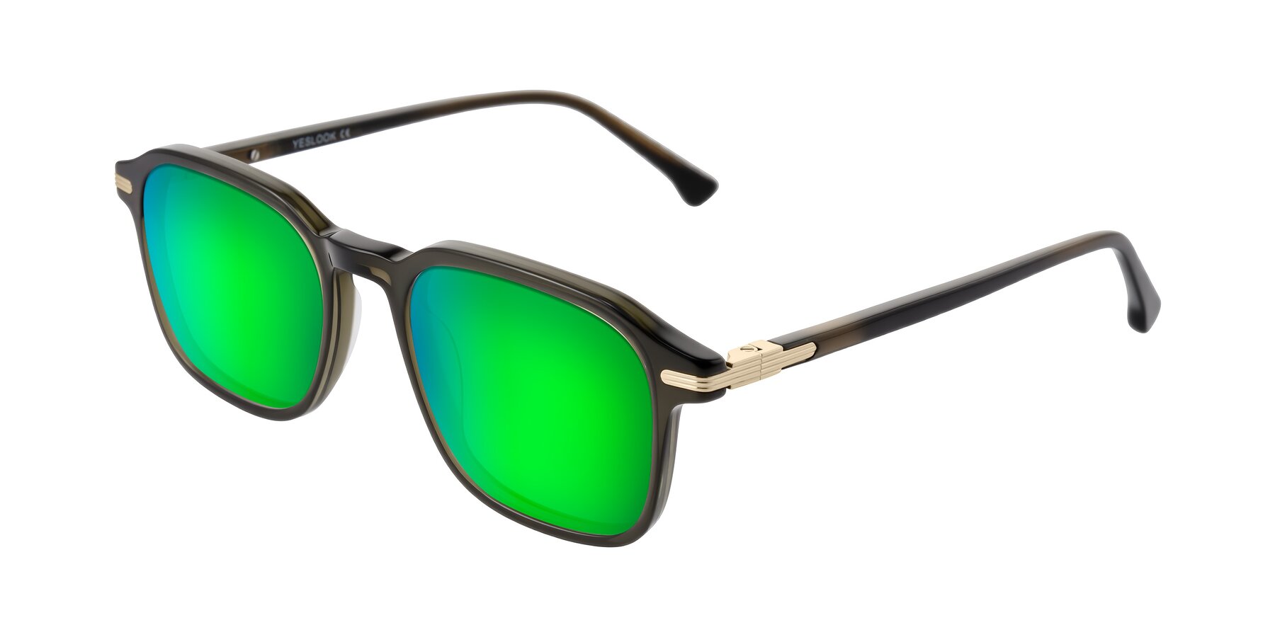 Angle of Tlaho in Dark Green with Green Mirrored Lenses