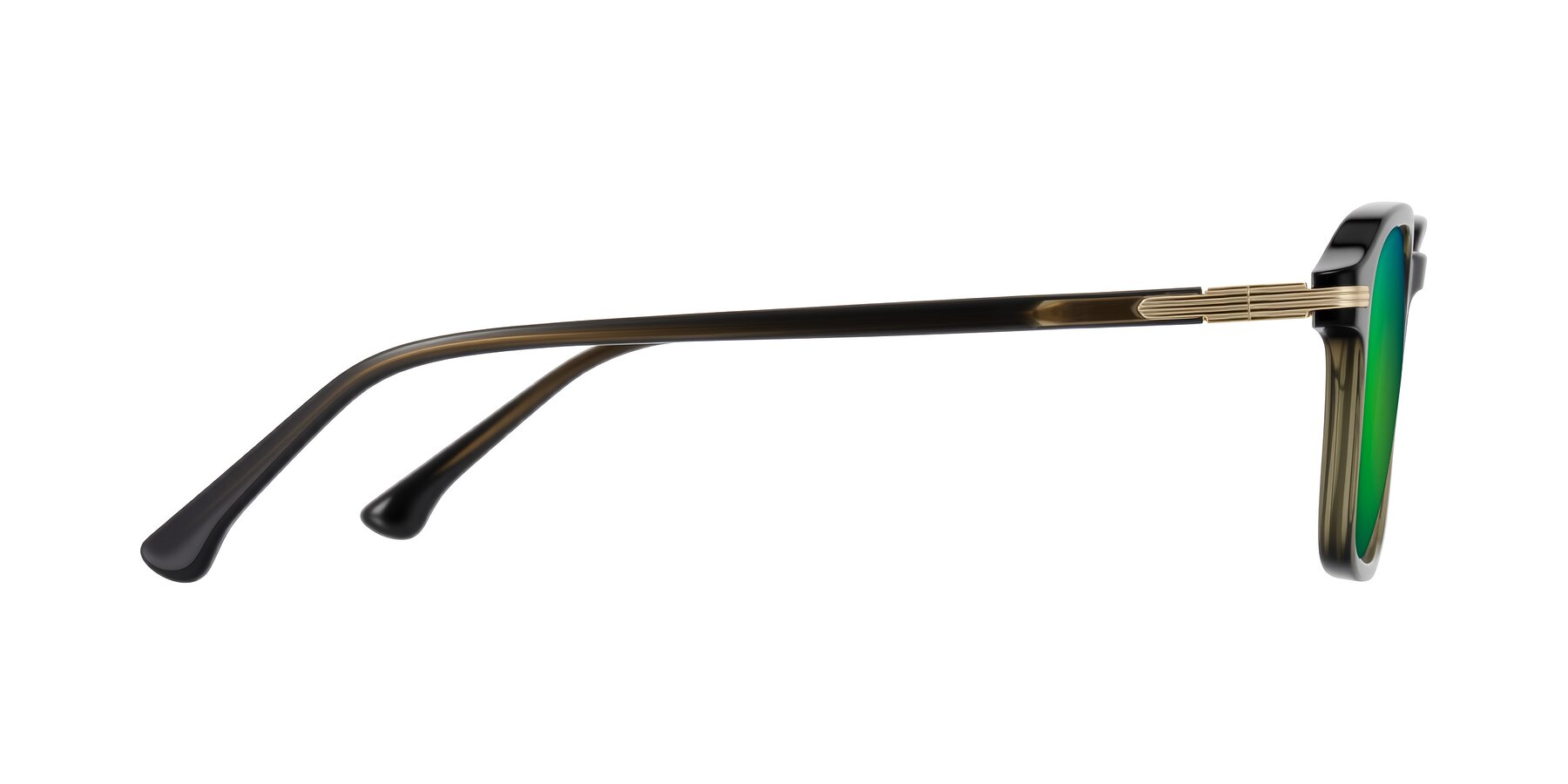 Side of Tlaho in Dark Green with Green Mirrored Lenses