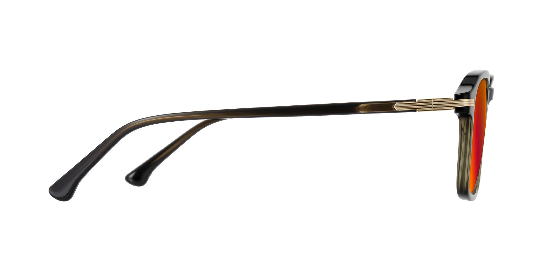 Side of Tlaho in Dark Green with Red Gold Mirrored Lenses