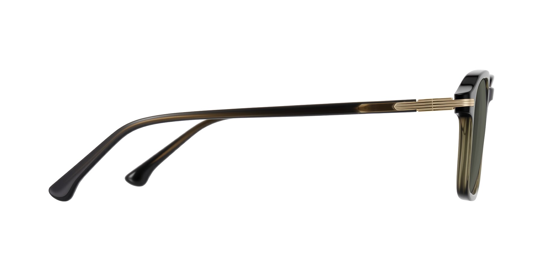 Side of Tlaho in Dark Green with Gray Polarized Lenses