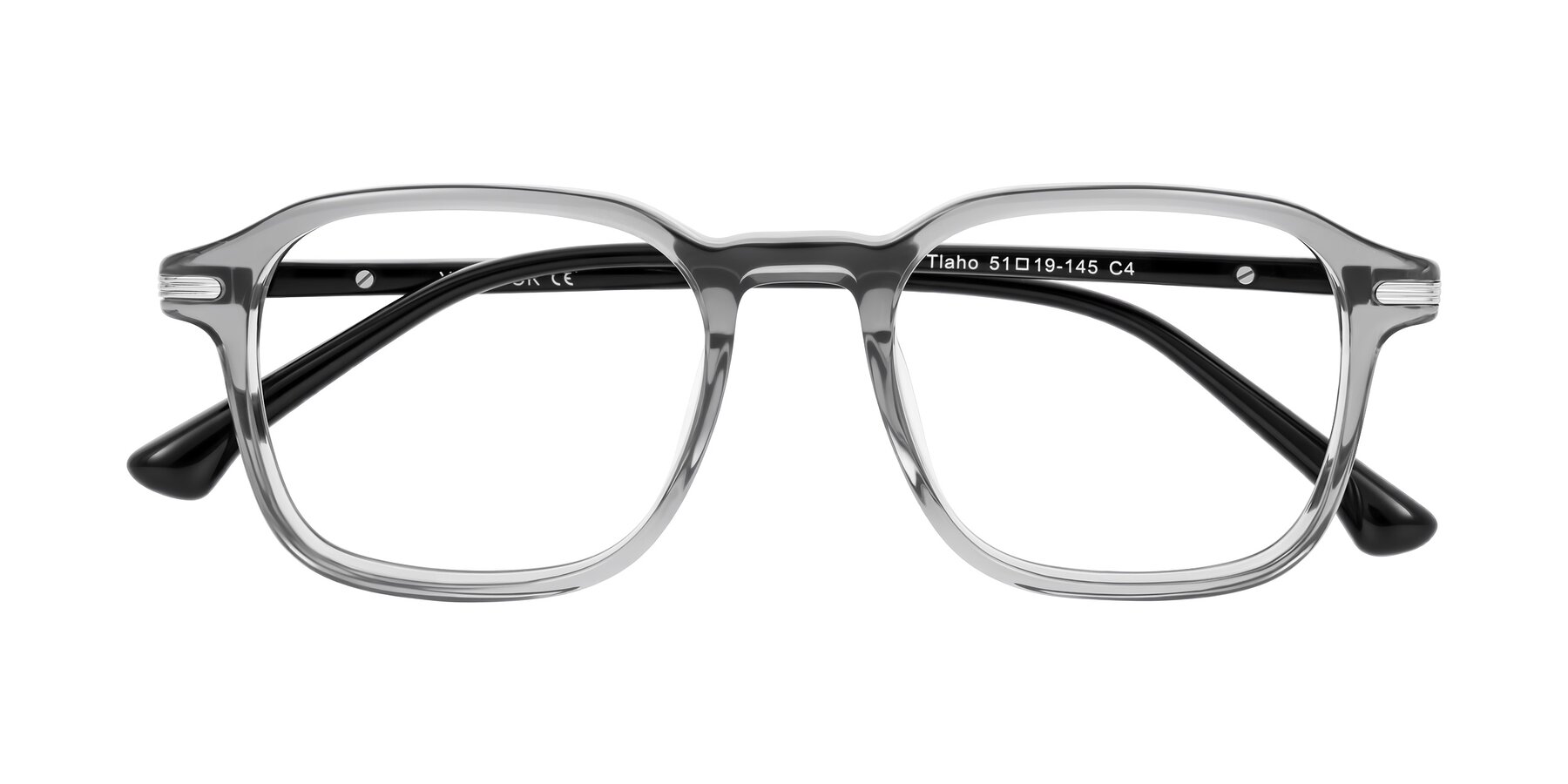 Folded Front of Tlaho in Gray with Clear Blue Light Blocking Lenses