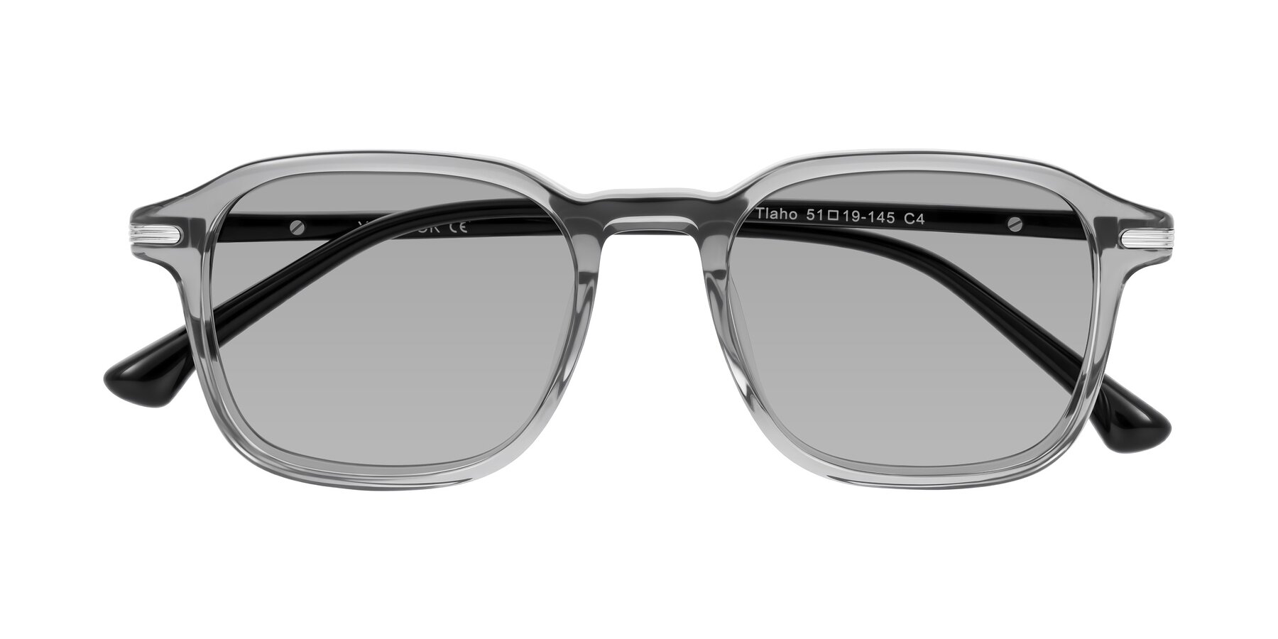 Folded Front of Tlaho in Gray with Light Gray Tinted Lenses