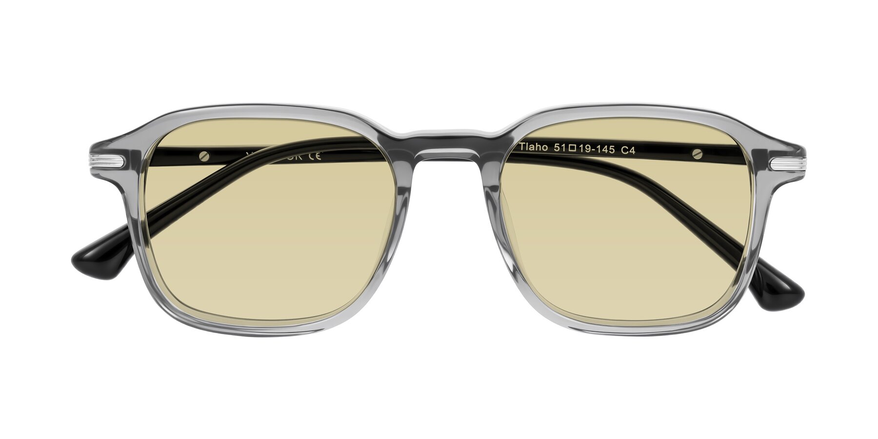 Folded Front of Tlaho in Gray with Light Champagne Tinted Lenses