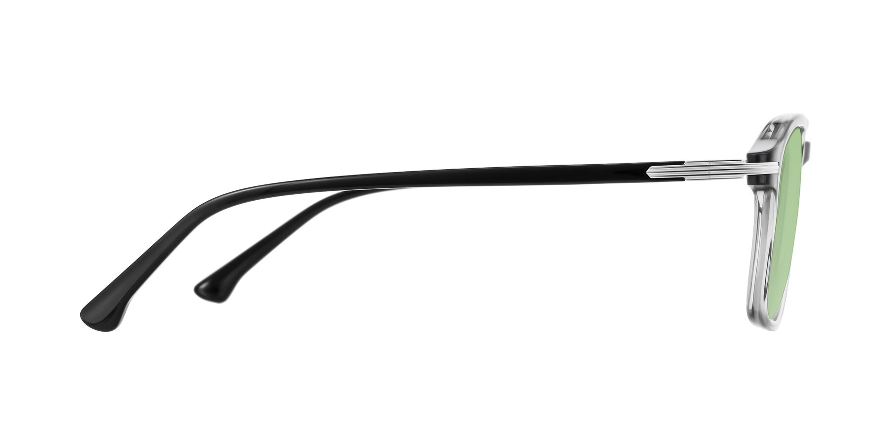 Side of Tlaho in Gray with Medium Green Tinted Lenses