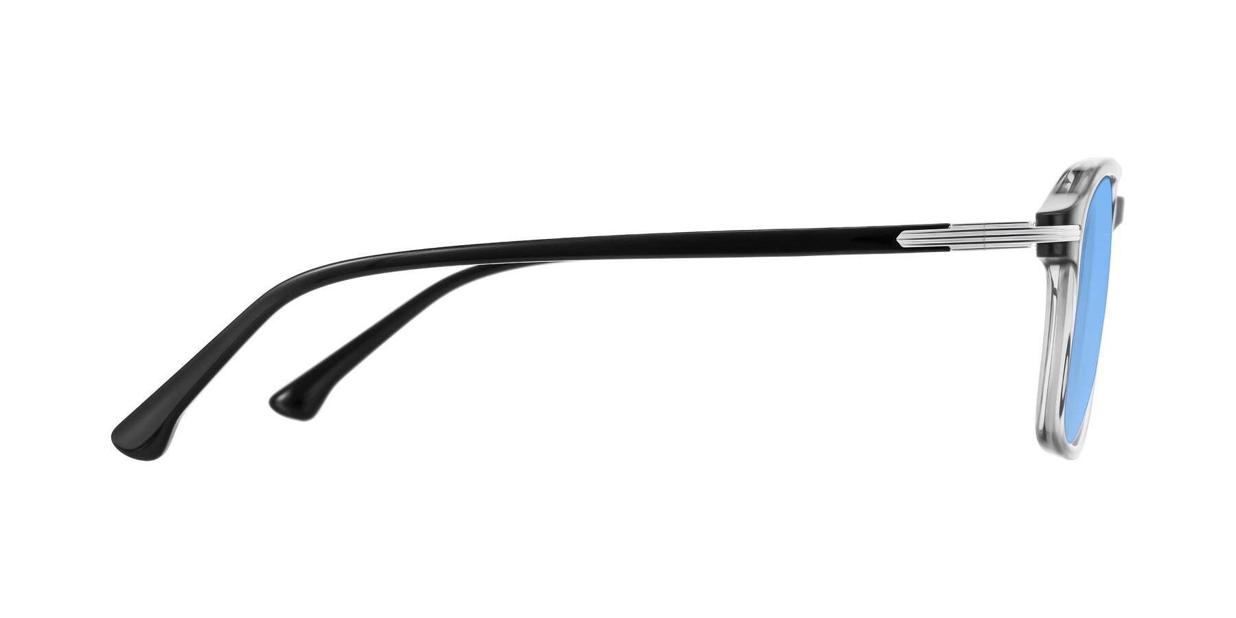 Side of Tlaho in Gray with Medium Blue Tinted Lenses