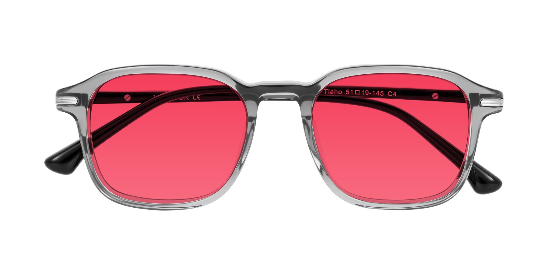Folded Front of Tlaho in Gray with Red Tinted Lenses