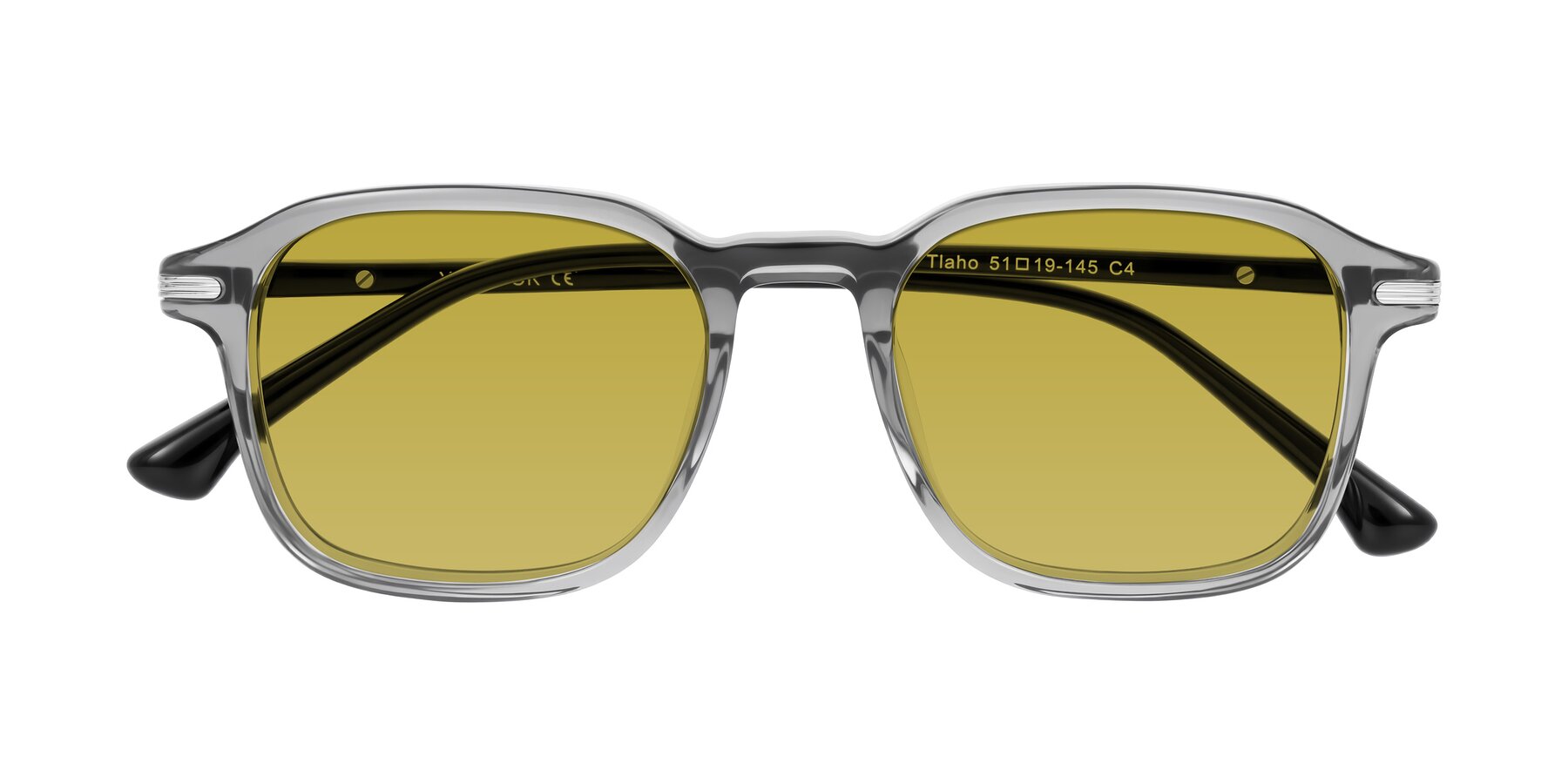 Folded Front of Tlaho in Gray with Champagne Tinted Lenses