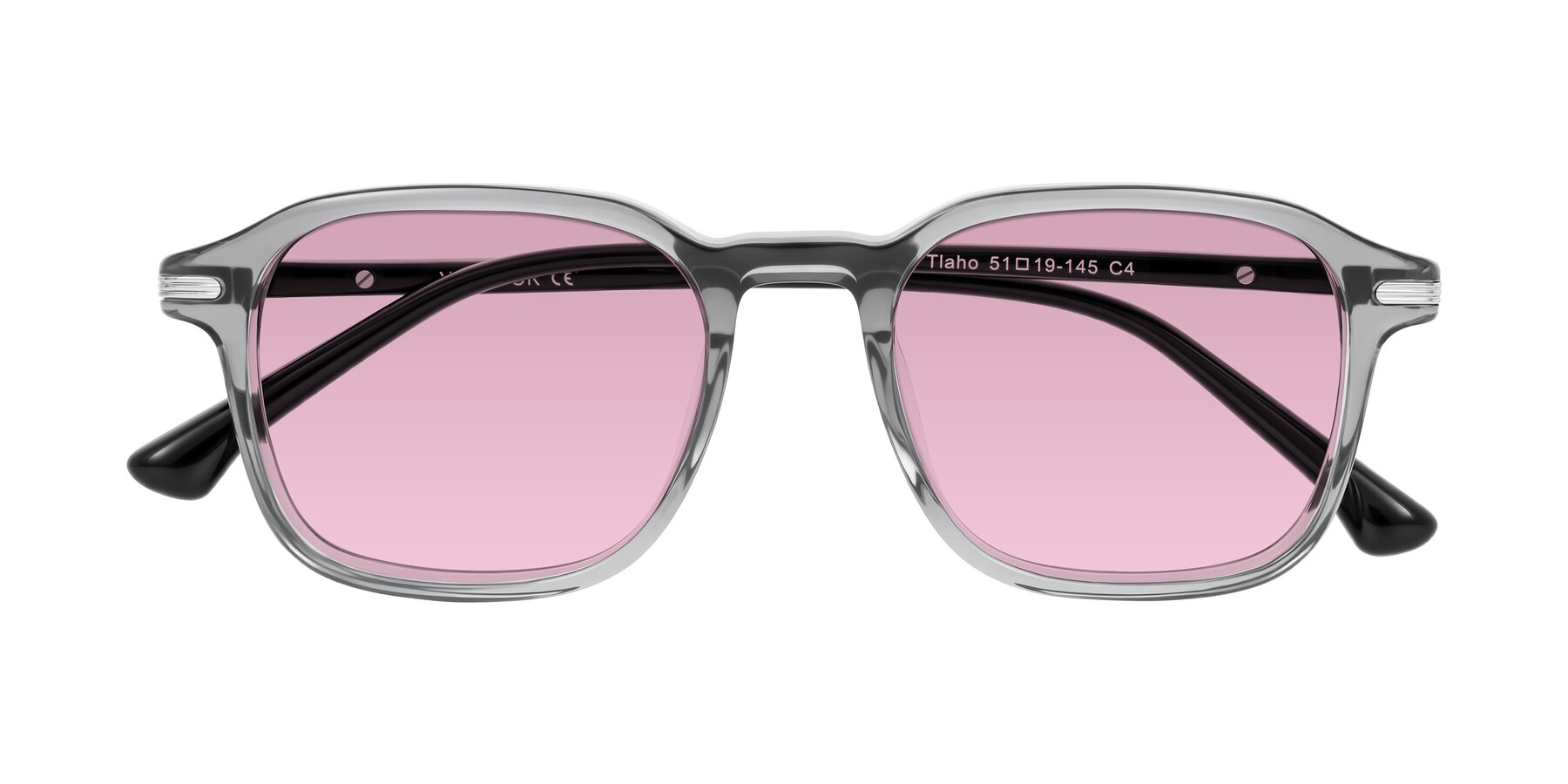 Folded Front of Tlaho in Gray with Light Wine Tinted Lenses