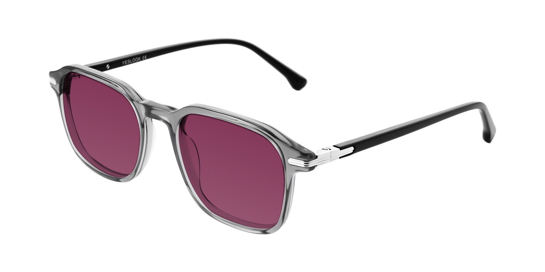 Angle of Tlaho in Gray with Wine Tinted Lenses