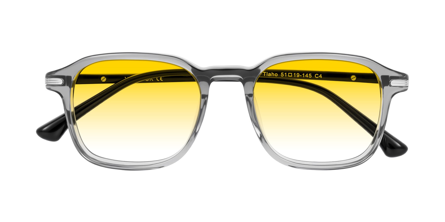 Folded Front of Tlaho in Gray with Yellow Gradient Lenses
