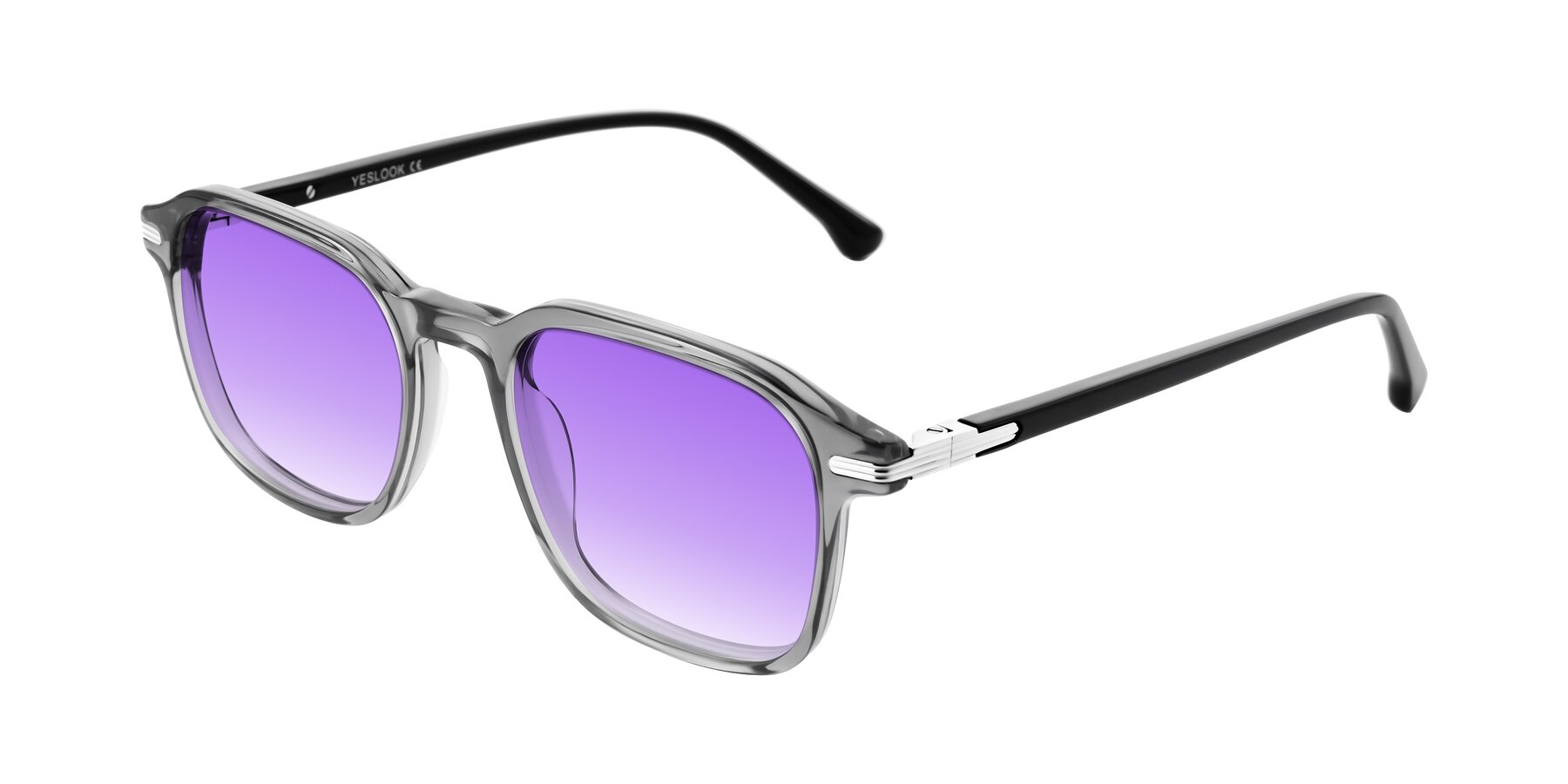 Angle of Tlaho in Gray with Purple Gradient Lenses