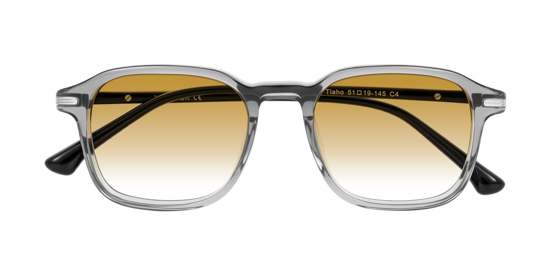 Folded Front of Tlaho in Gray with Champagne Gradient Lenses