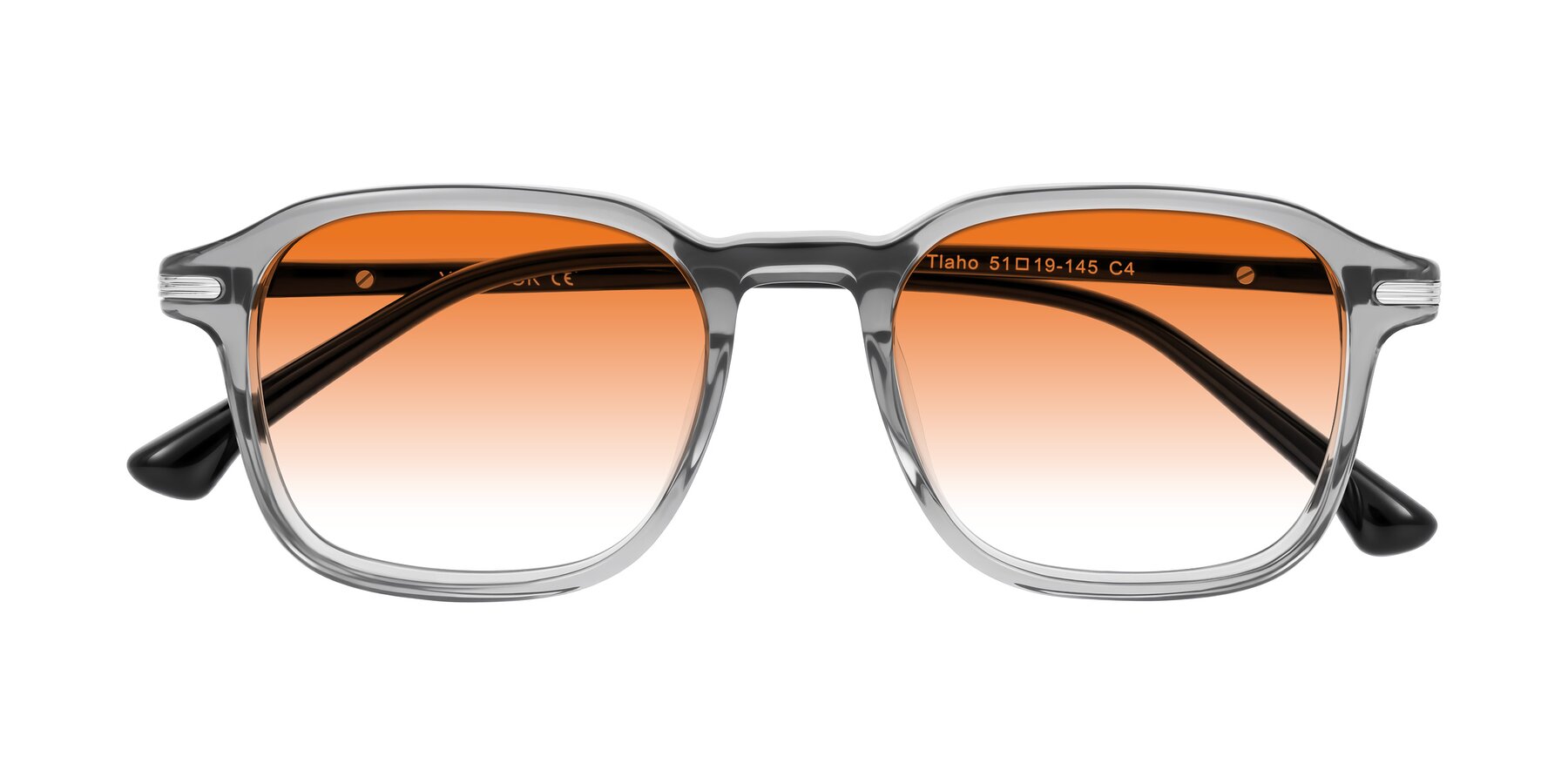 Folded Front of Tlaho in Gray with Orange Gradient Lenses