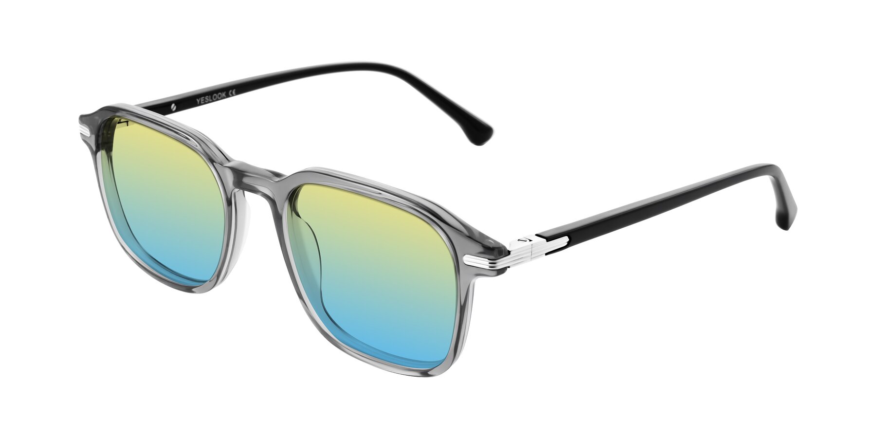 Angle of Tlaho in Gray with Yellow / Blue Gradient Lenses