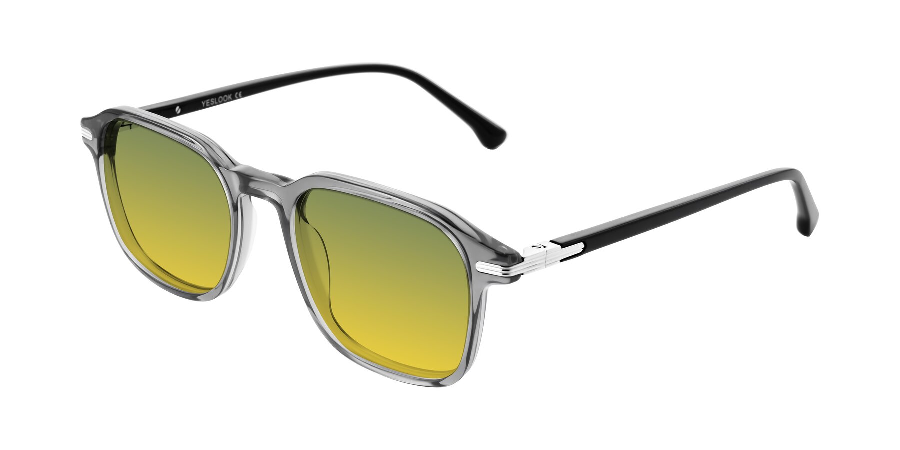 Angle of Tlaho in Gray with Green / Yellow Gradient Lenses