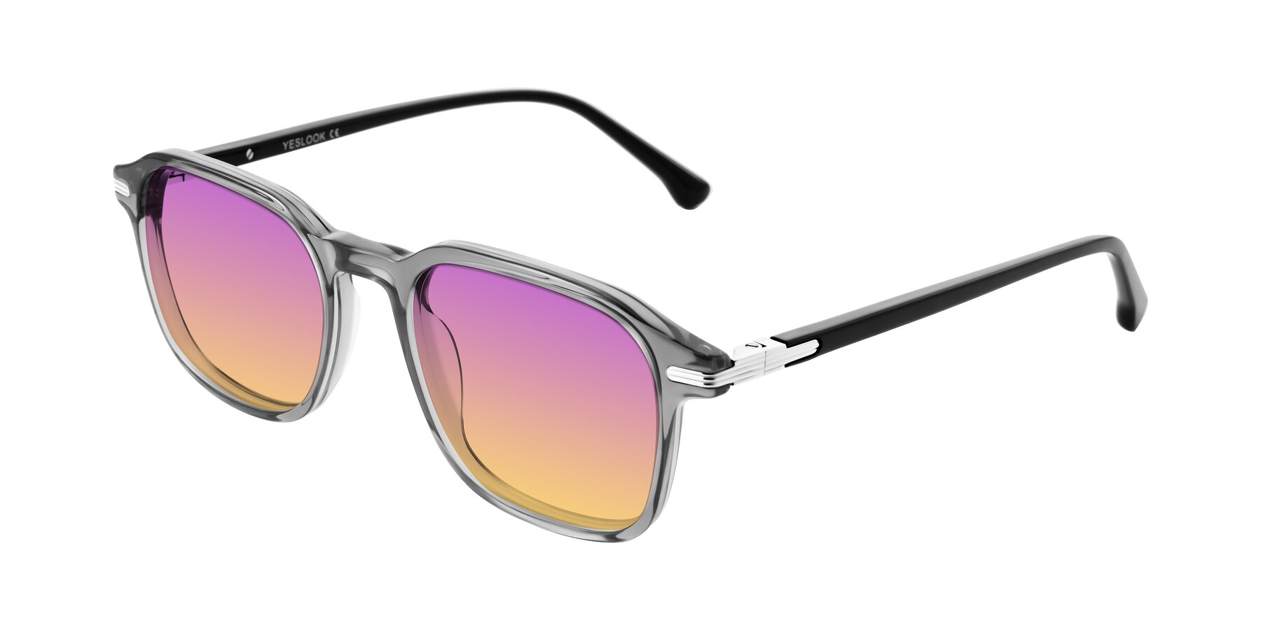 Angle of Tlaho in Gray with Purple / Yellow Gradient Lenses