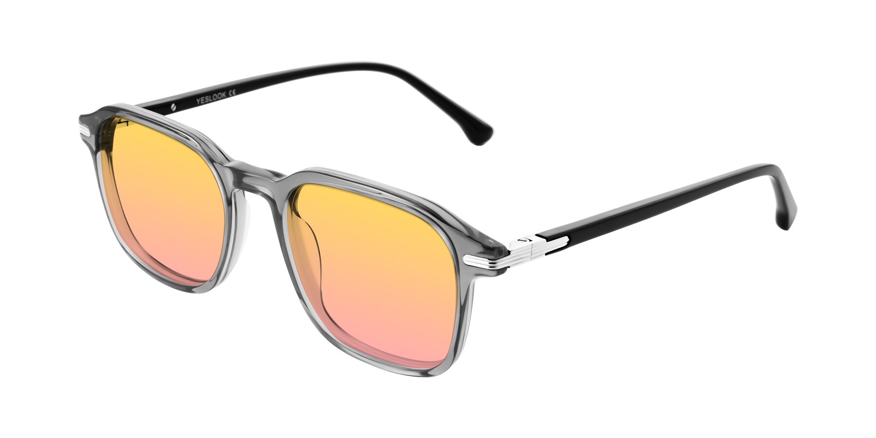 Angle of Tlaho in Gray with Yellow / Pink Gradient Lenses
