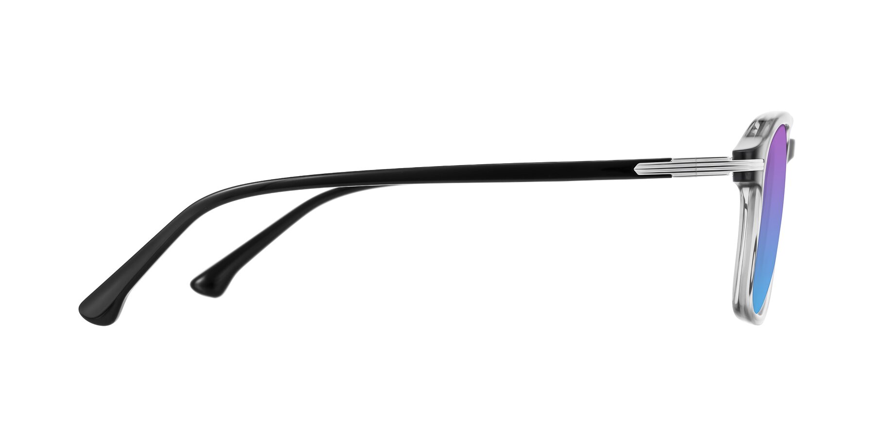 Side of Tlaho in Gray with Purple / Blue Gradient Lenses