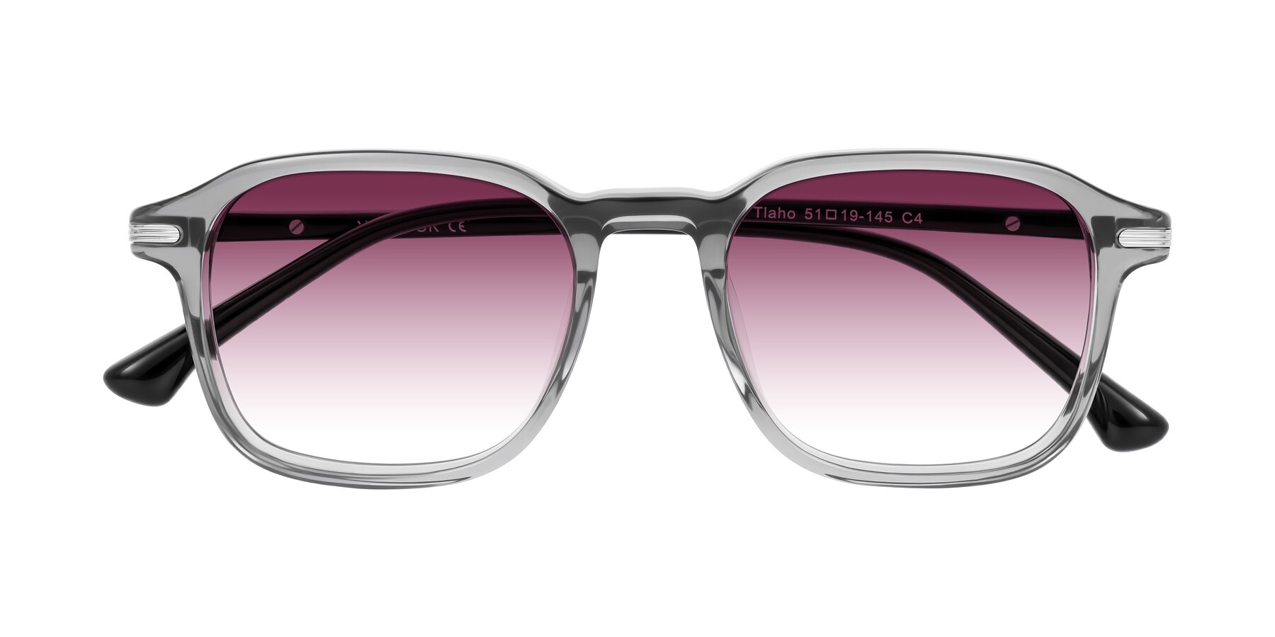 Folded Front of Tlaho in Gray with Wine Gradient Lenses