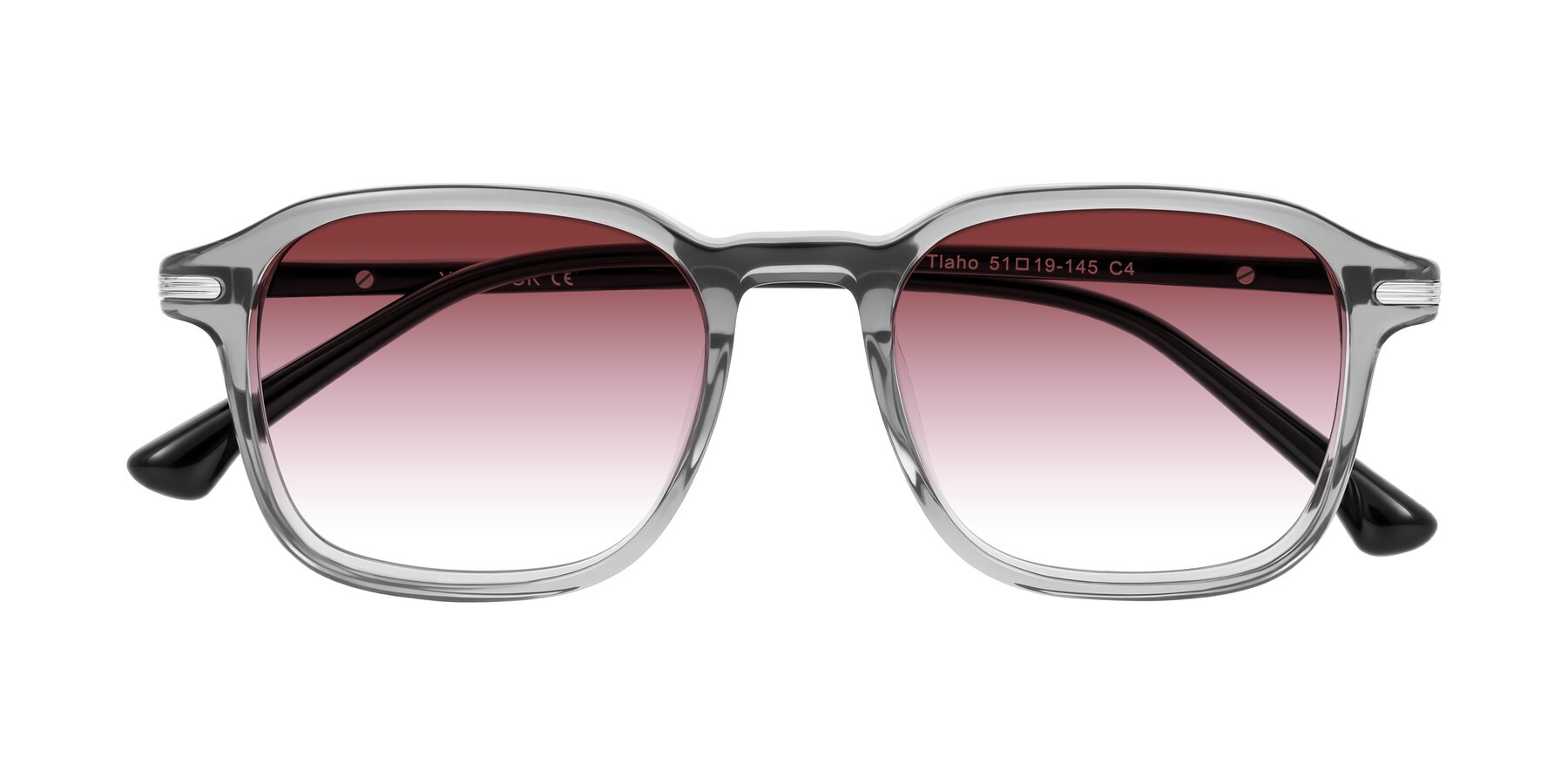 Folded Front of Tlaho in Gray with Garnet Gradient Lenses