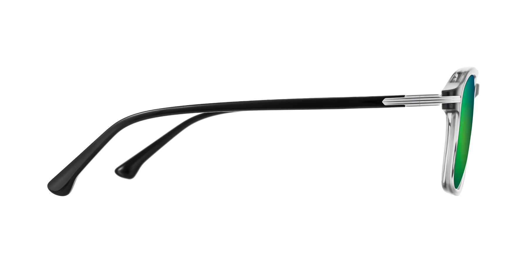 Side of Tlaho in Gray with Green Mirrored Lenses