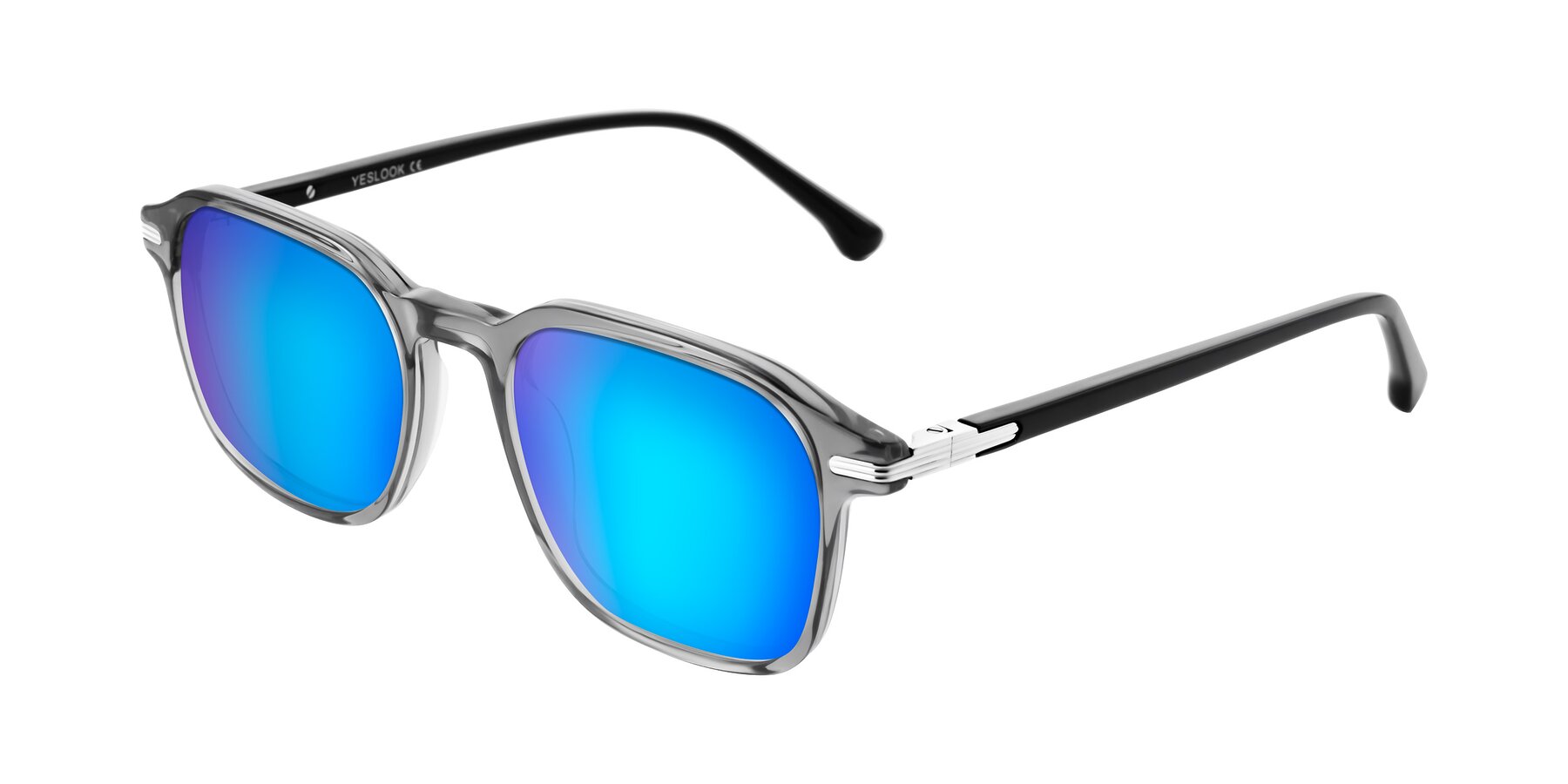Angle of Tlaho in Gray with Blue Mirrored Lenses