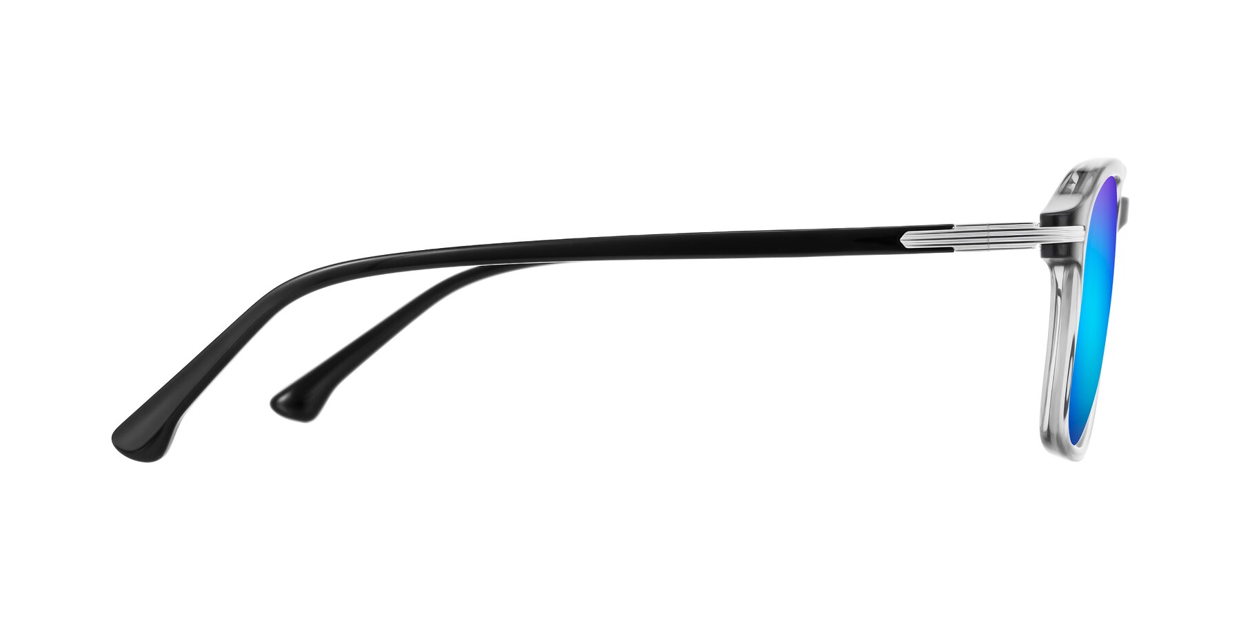 Side of Tlaho in Gray with Blue Mirrored Lenses