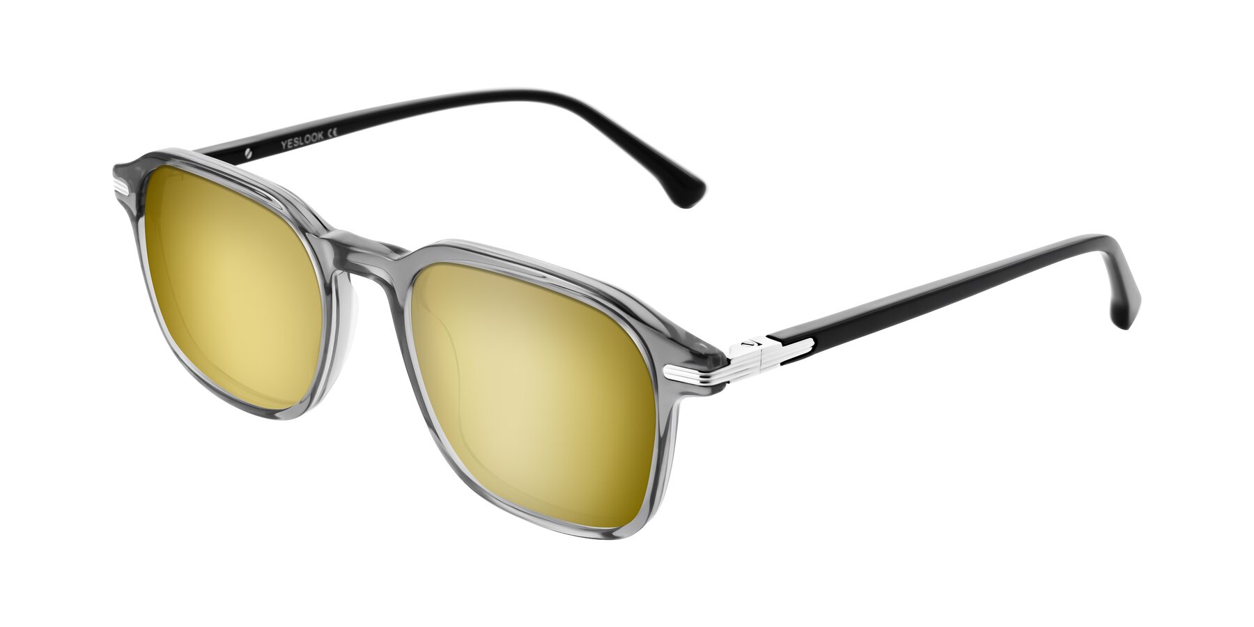 Angle of Tlaho in Gray with Gold Mirrored Lenses