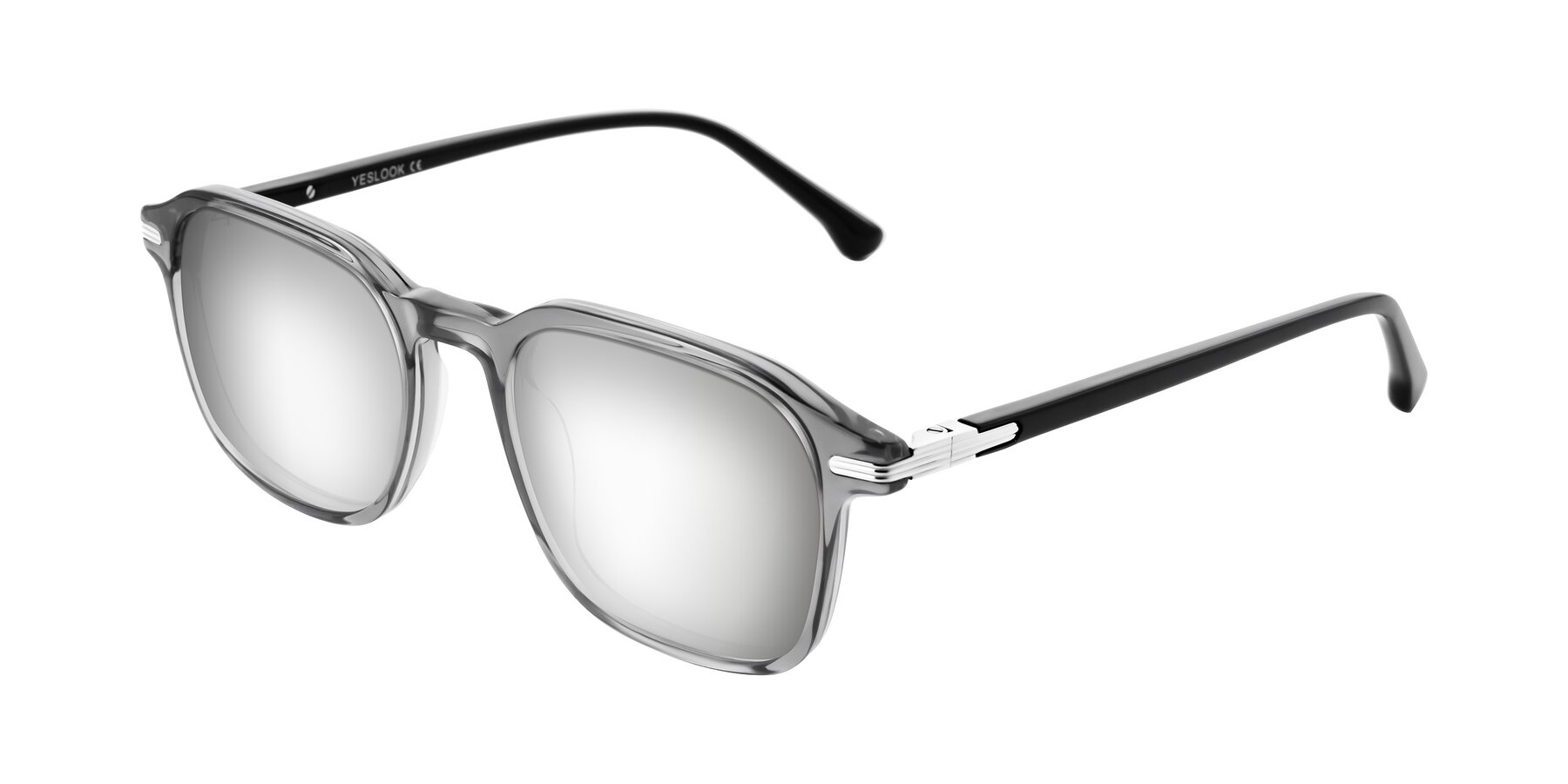 Angle of Tlaho in Gray with Silver Mirrored Lenses