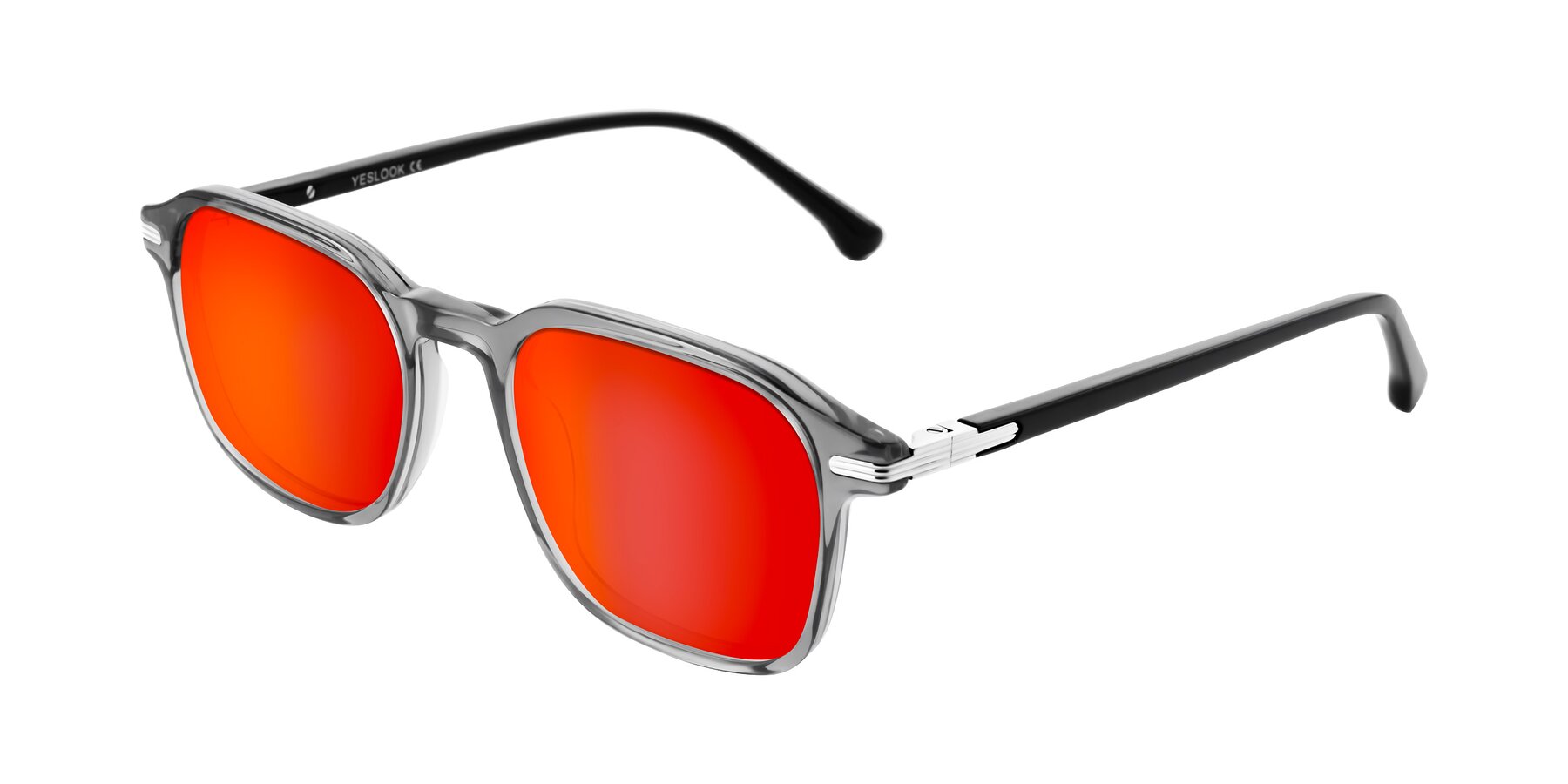 Angle of Tlaho in Gray with Red Gold Mirrored Lenses