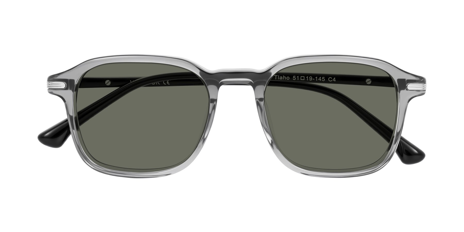 Folded Front of Tlaho in Gray with Gray Polarized Lenses