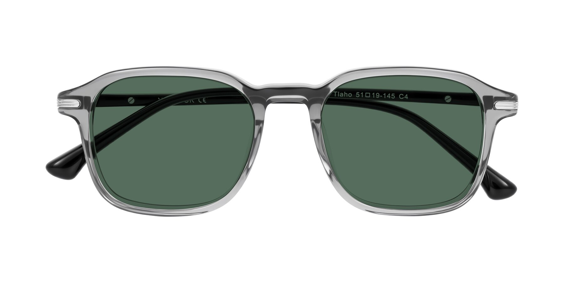 Folded Front of Tlaho in Gray with Green Polarized Lenses