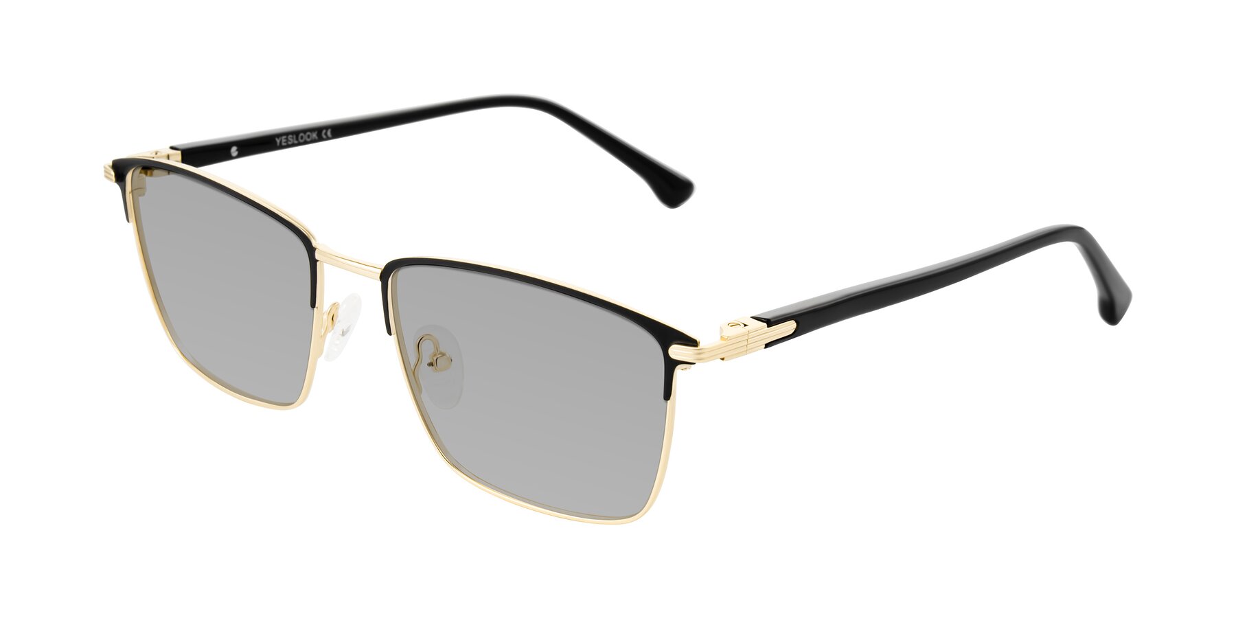 Angle of Casaku in Black/Gold with Light Gray Tinted Lenses
