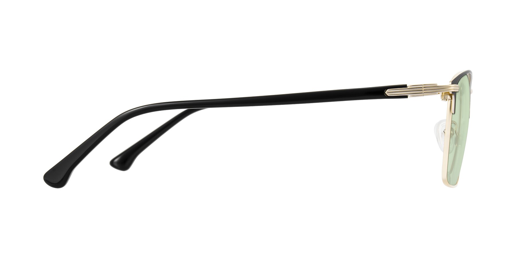 Side of Casaku in Black/Gold with Light Green Tinted Lenses