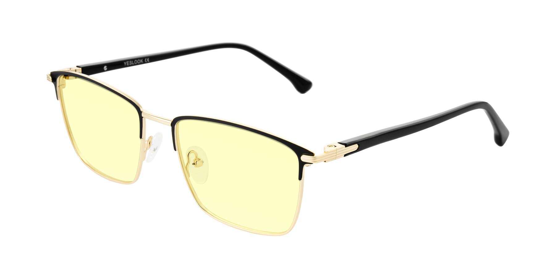Angle of Casaku in Black/Gold with Light Yellow Tinted Lenses