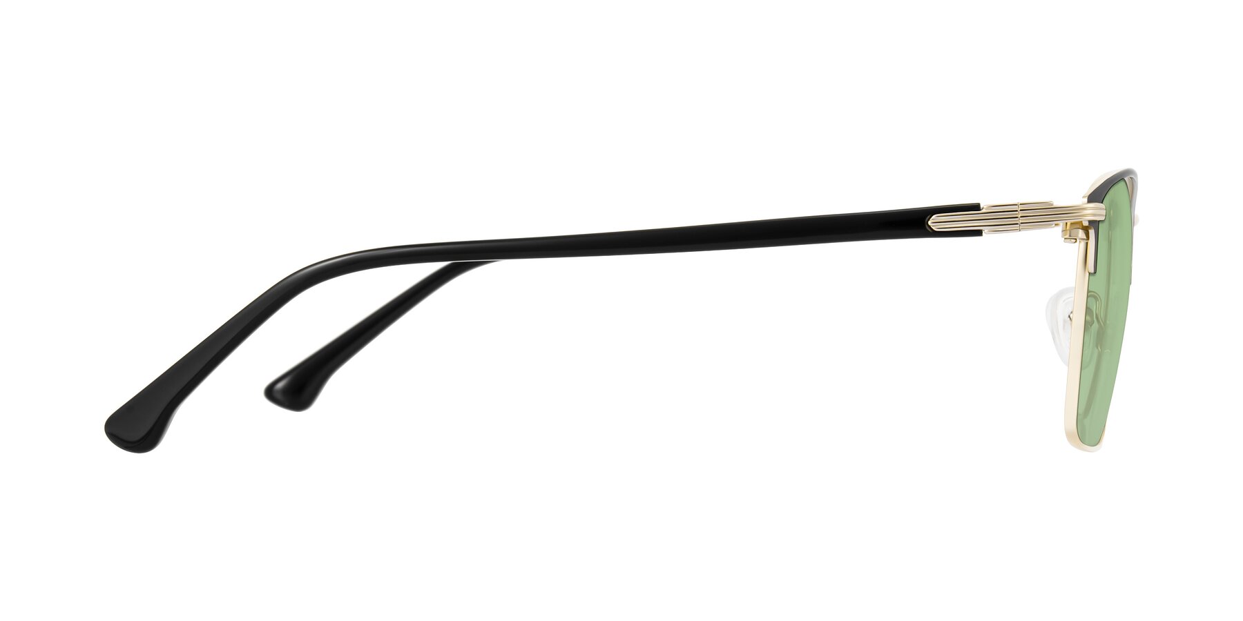 Side of Casaku in Black/Gold with Medium Green Tinted Lenses