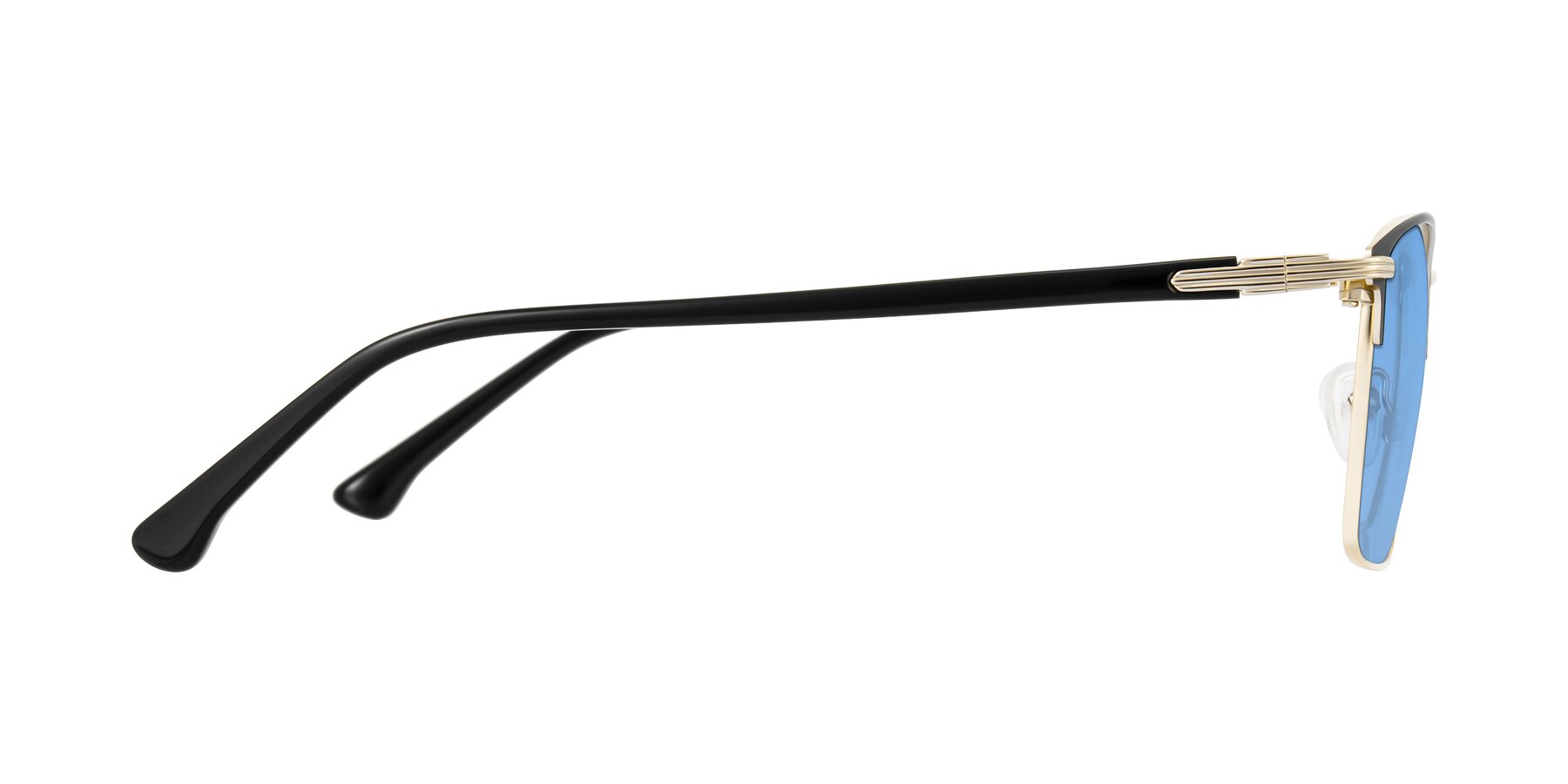 Side of Casaku in Black/Gold with Medium Blue Tinted Lenses