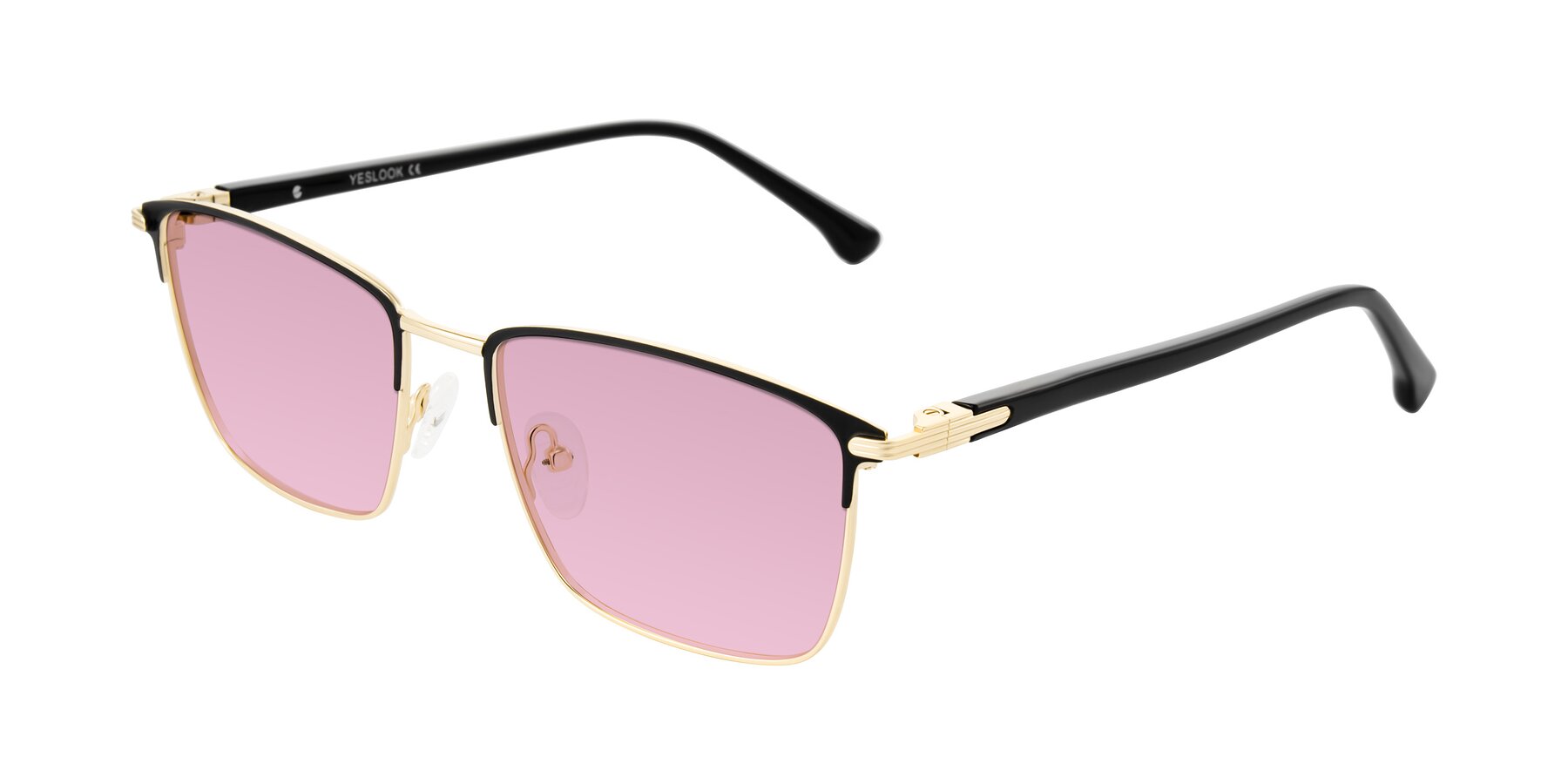 Angle of Casaku in Black/Gold with Light Wine Tinted Lenses
