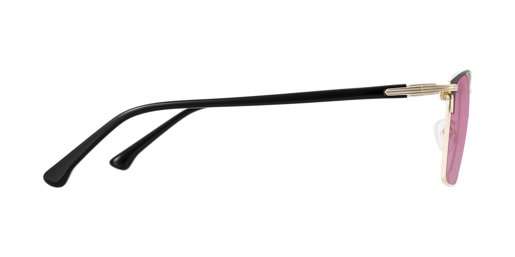Side of Casaku in Black/Gold with Medium Wine Tinted Lenses