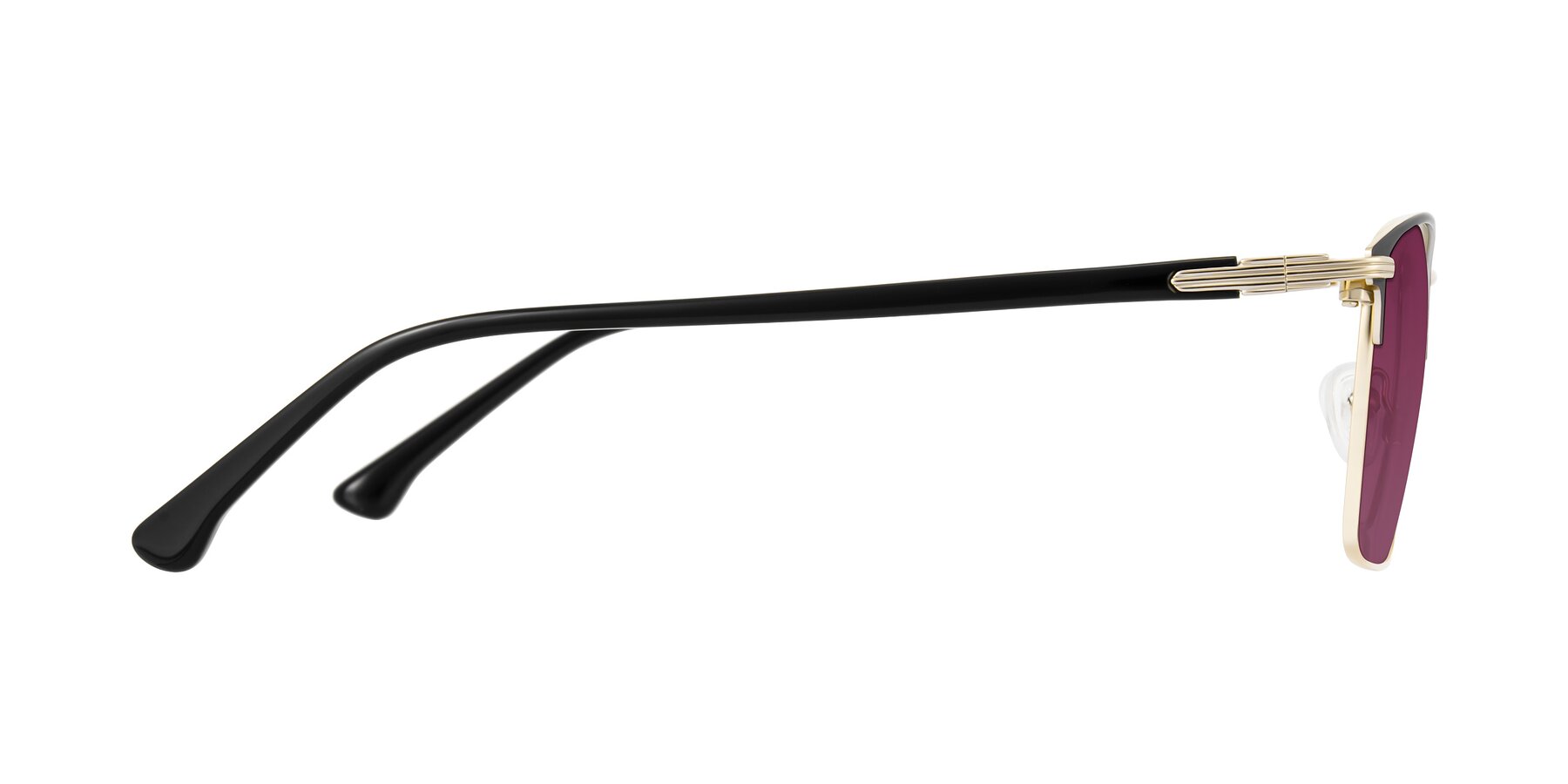 Side of Casaku in Black/Gold with Wine Tinted Lenses