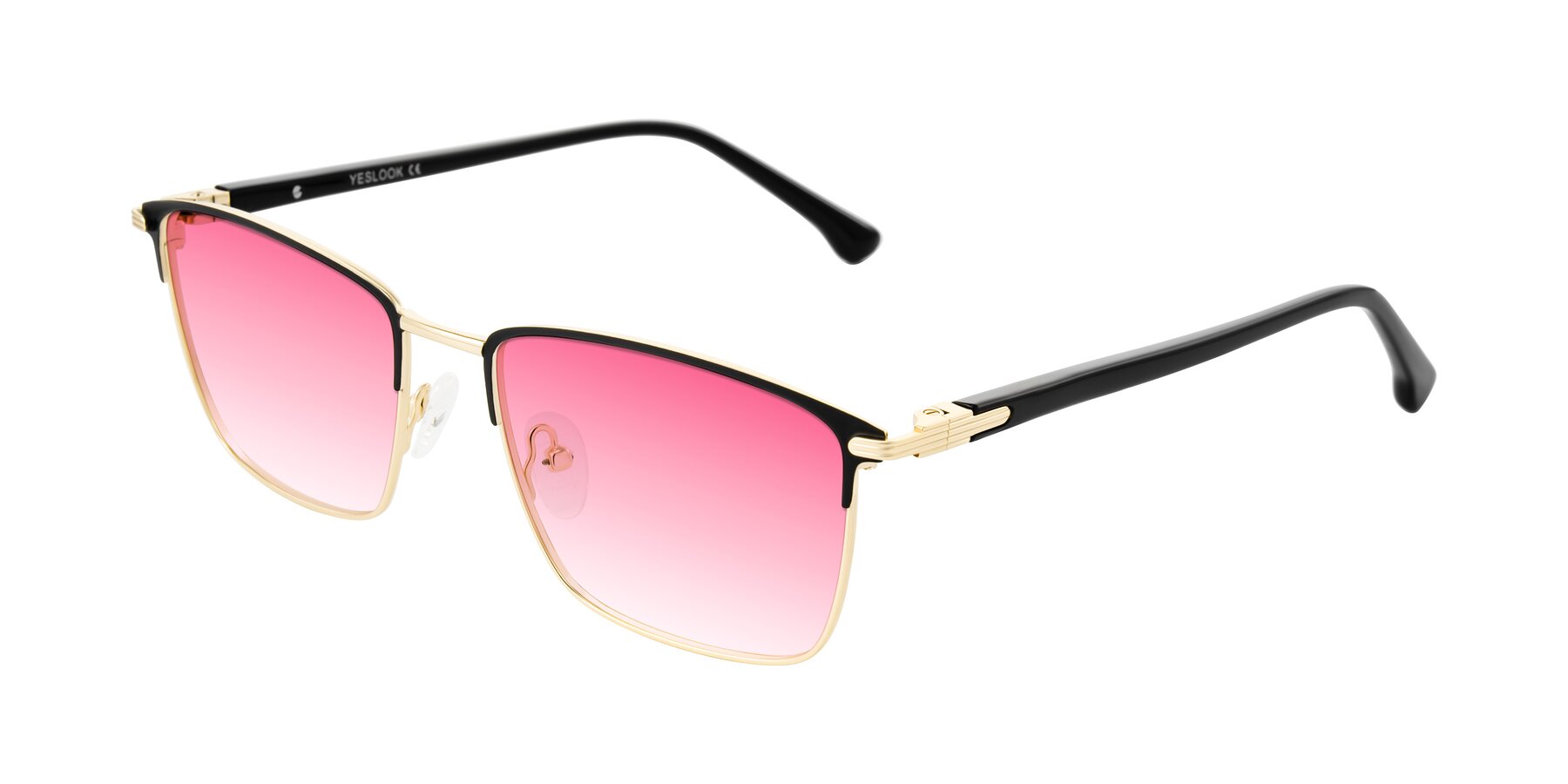 Angle of Casaku in Black/Gold with Pink Gradient Lenses