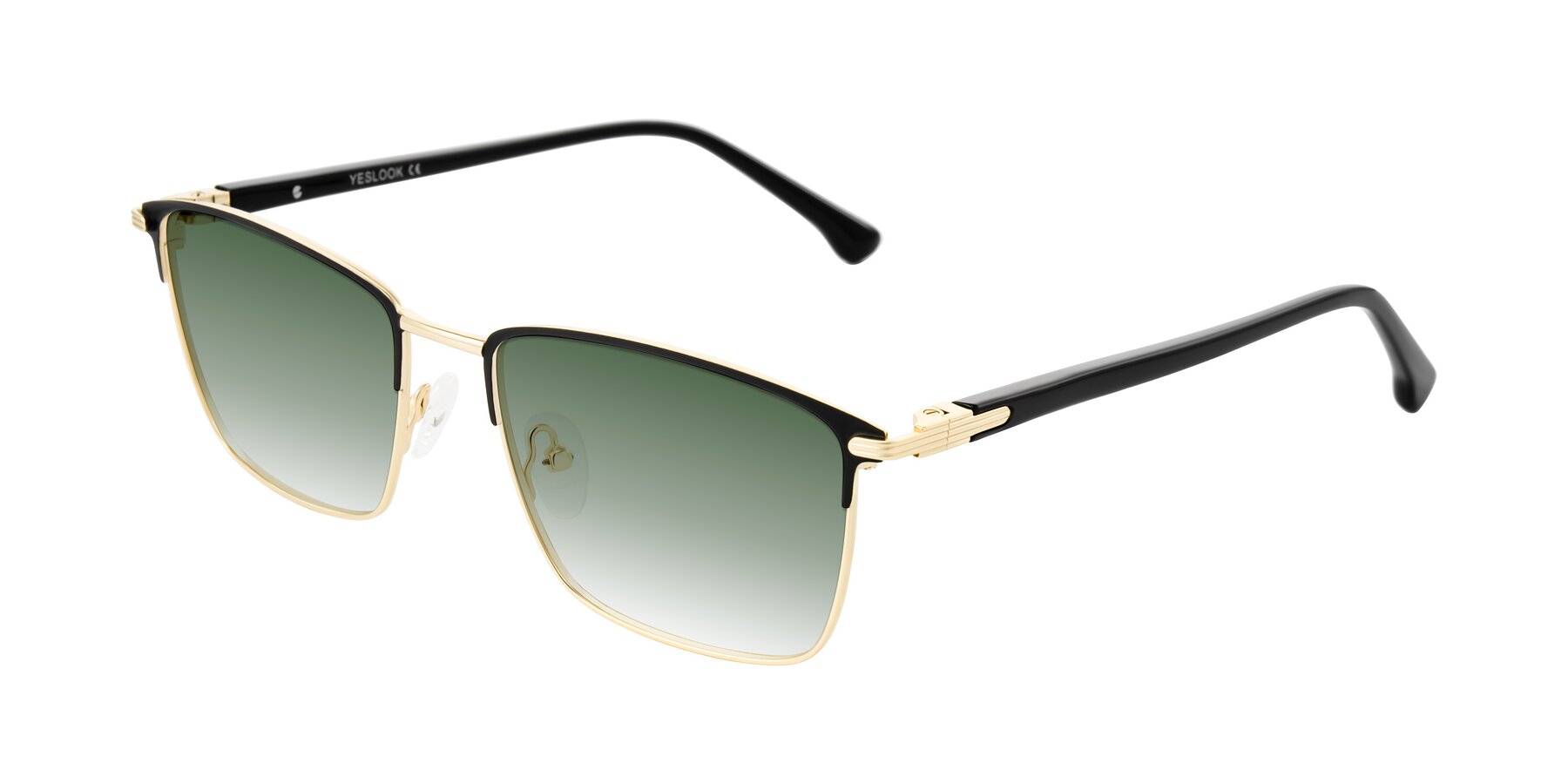 Angle of Casaku in Black/Gold with Green Gradient Lenses