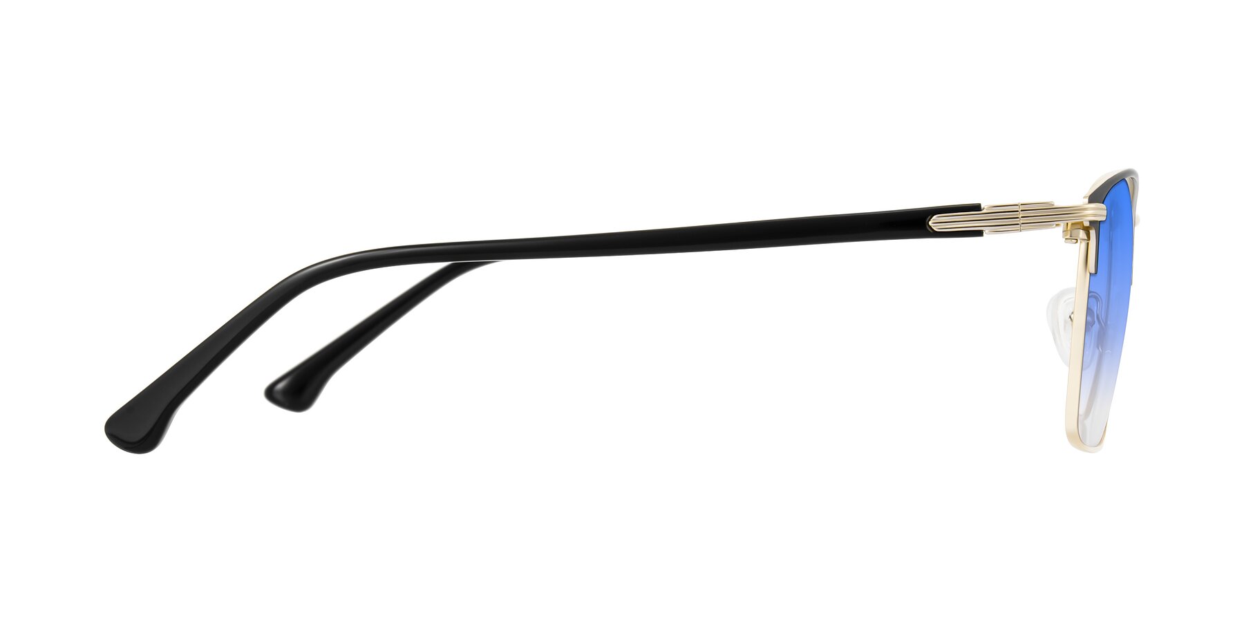 Side of Casaku in Black/Gold with Blue Gradient Lenses