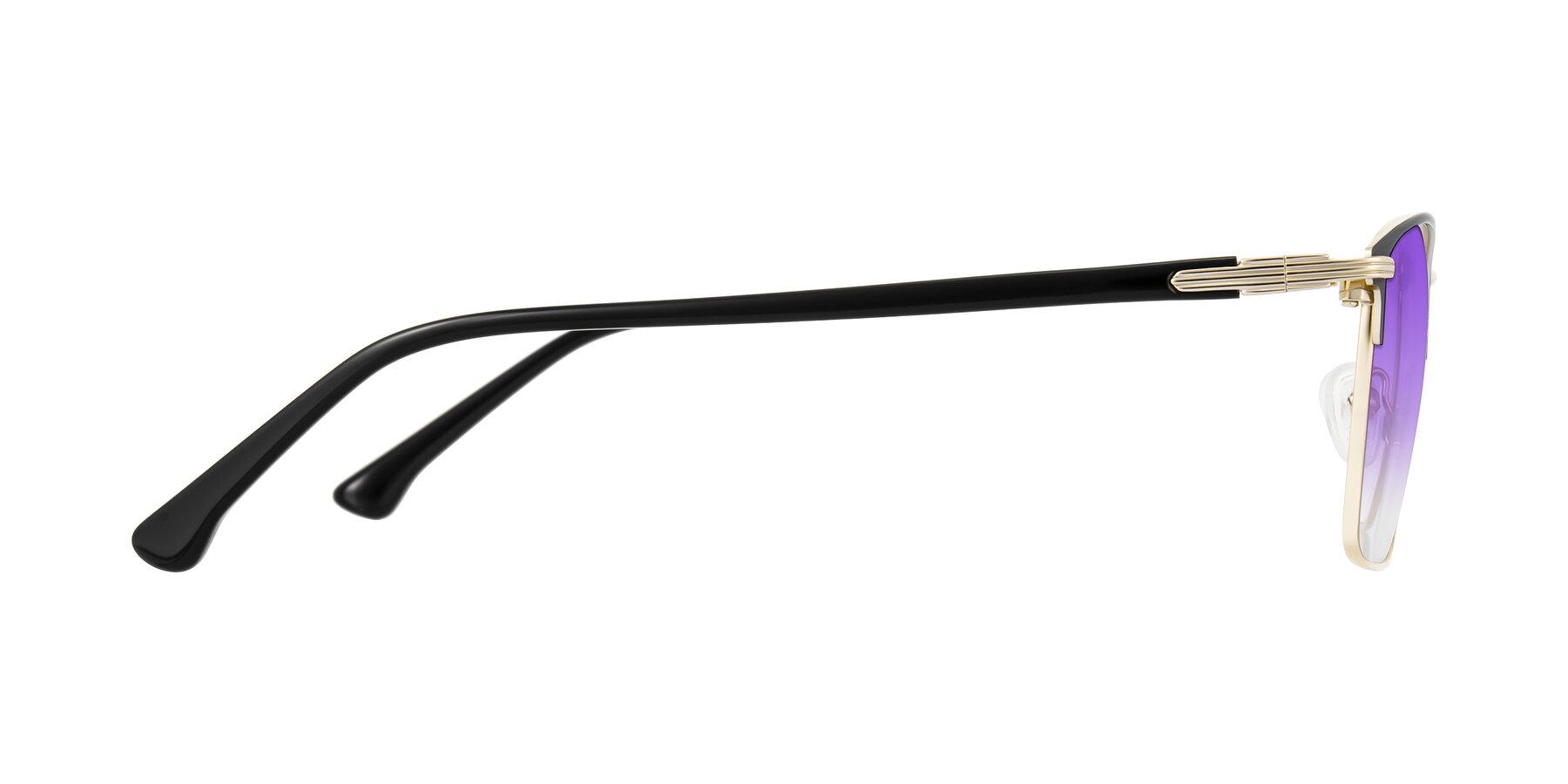 Side of Casaku in Black/Gold with Purple Gradient Lenses