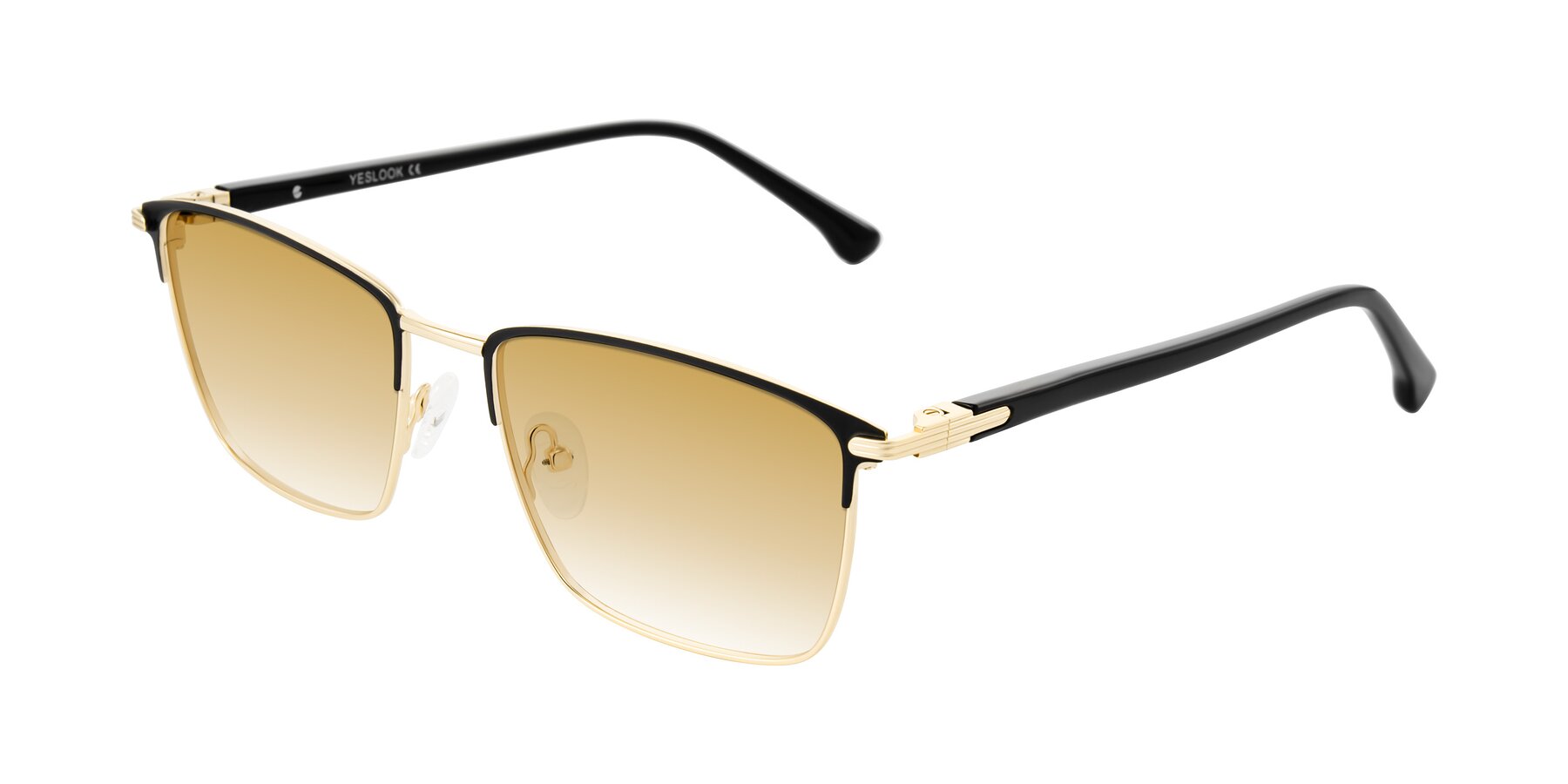 Angle of Casaku in Black/Gold with Champagne Gradient Lenses