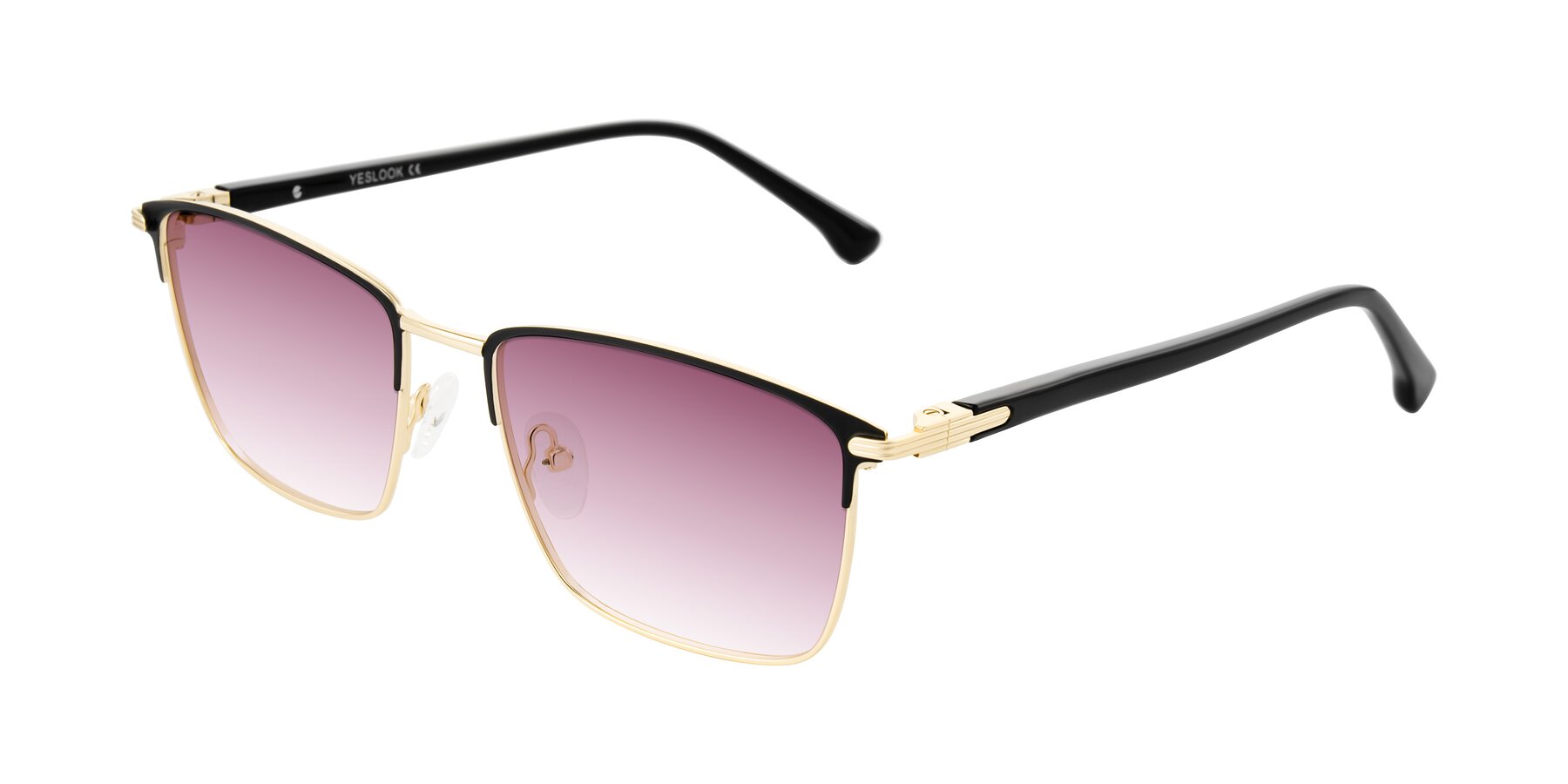Angle of Casaku in Black/Gold with Wine Gradient Lenses